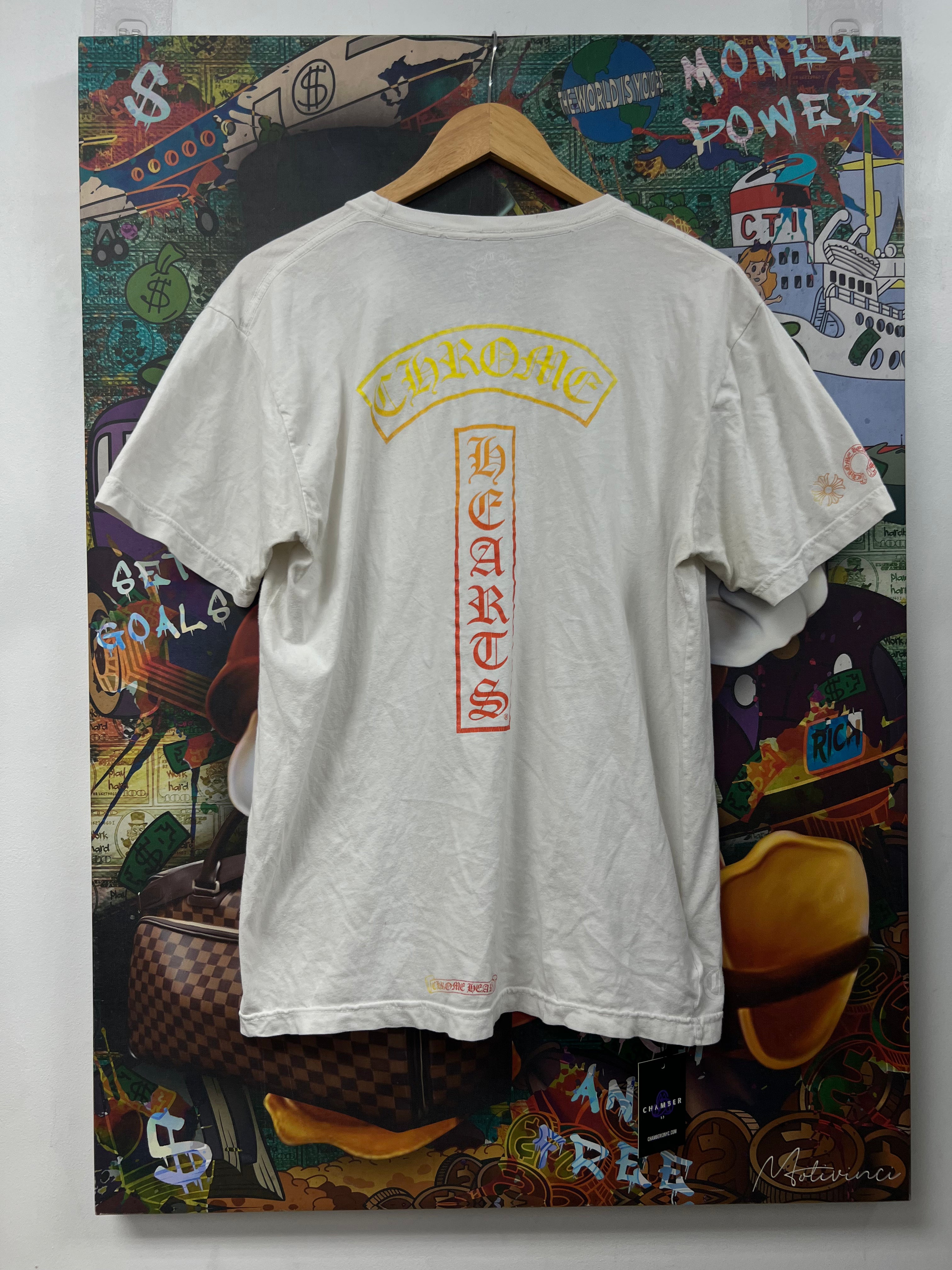 Chrome  Hearts White T-Bar Gradient Tee
