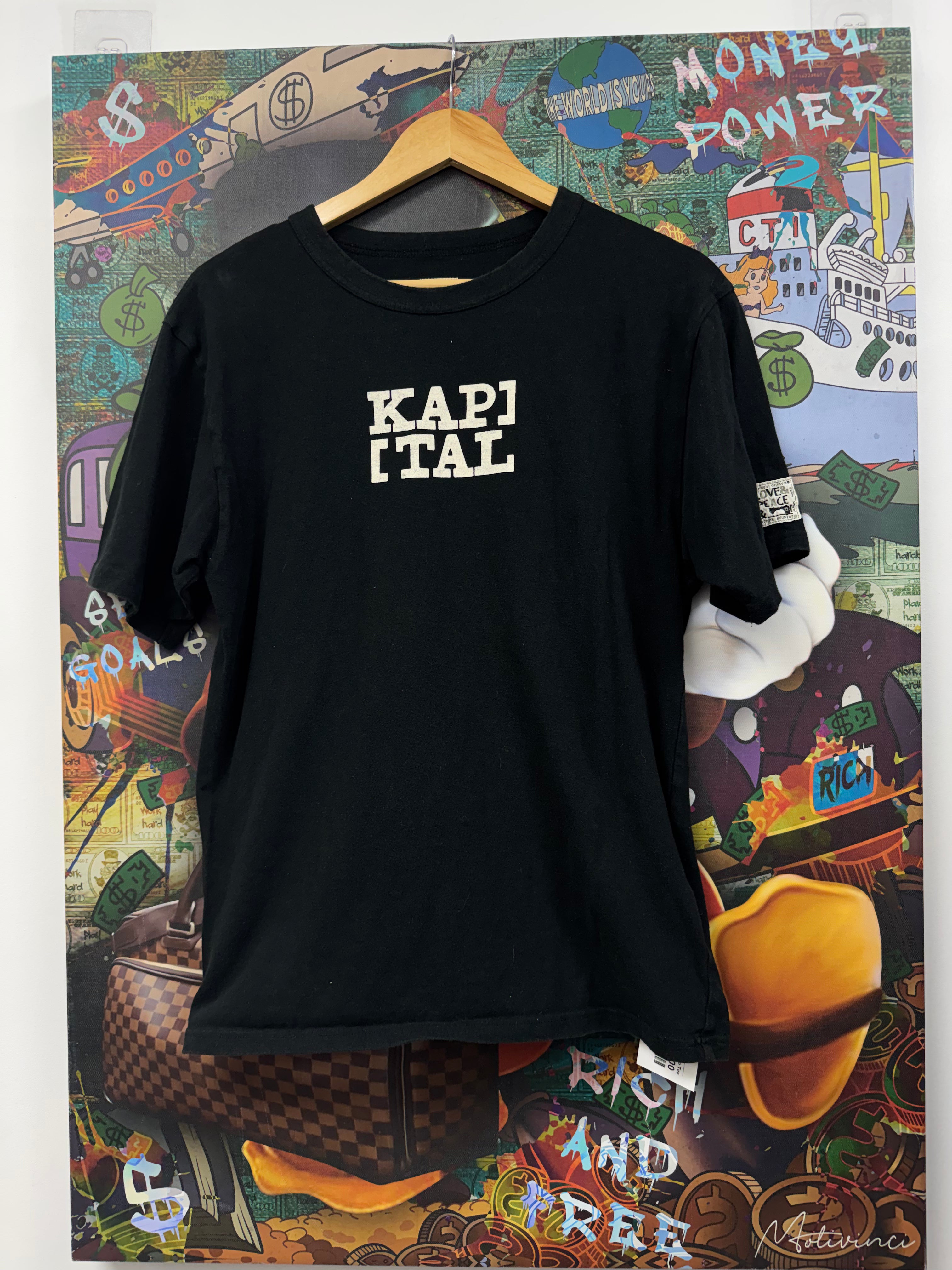Kapital Black Chest Logo Tee