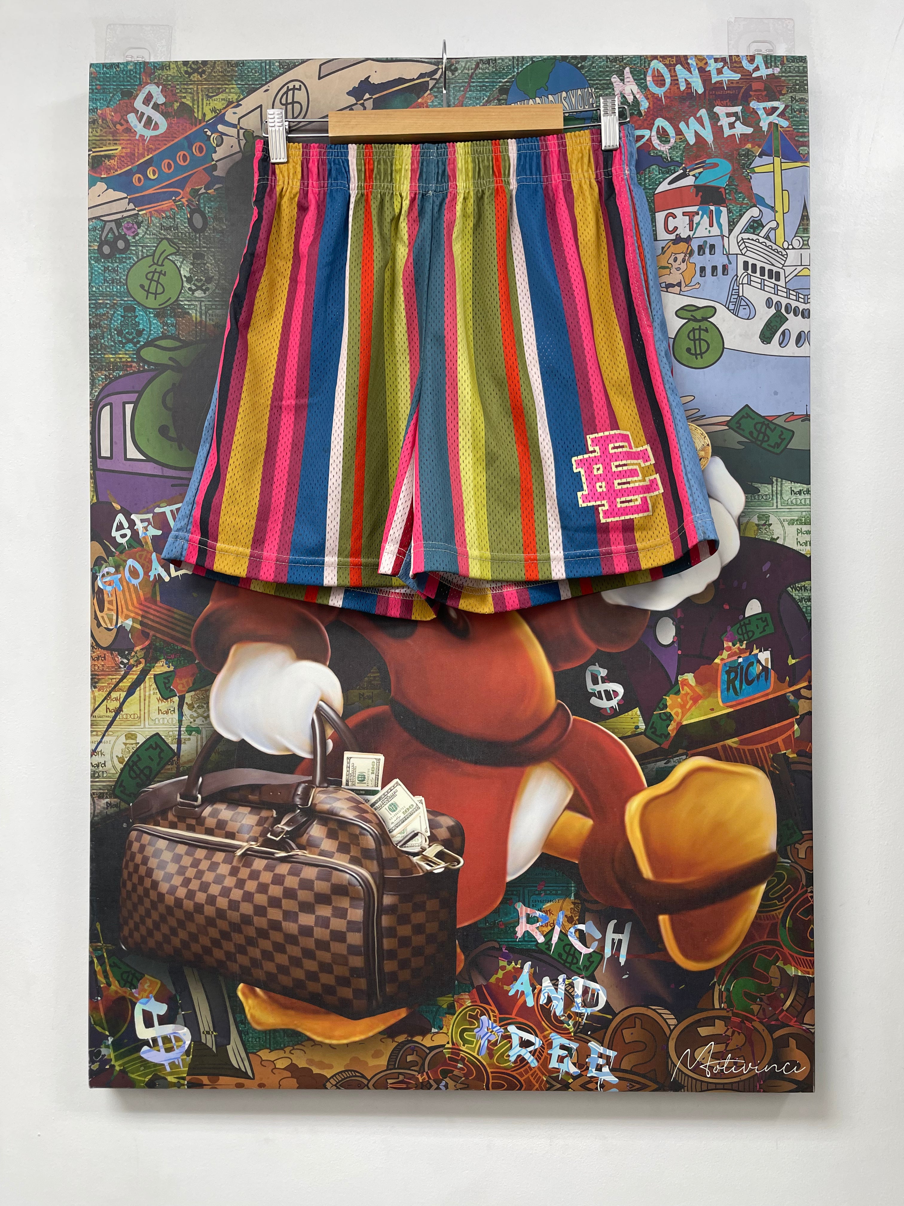 Eric Emanuel Multi Color Striped Shorts