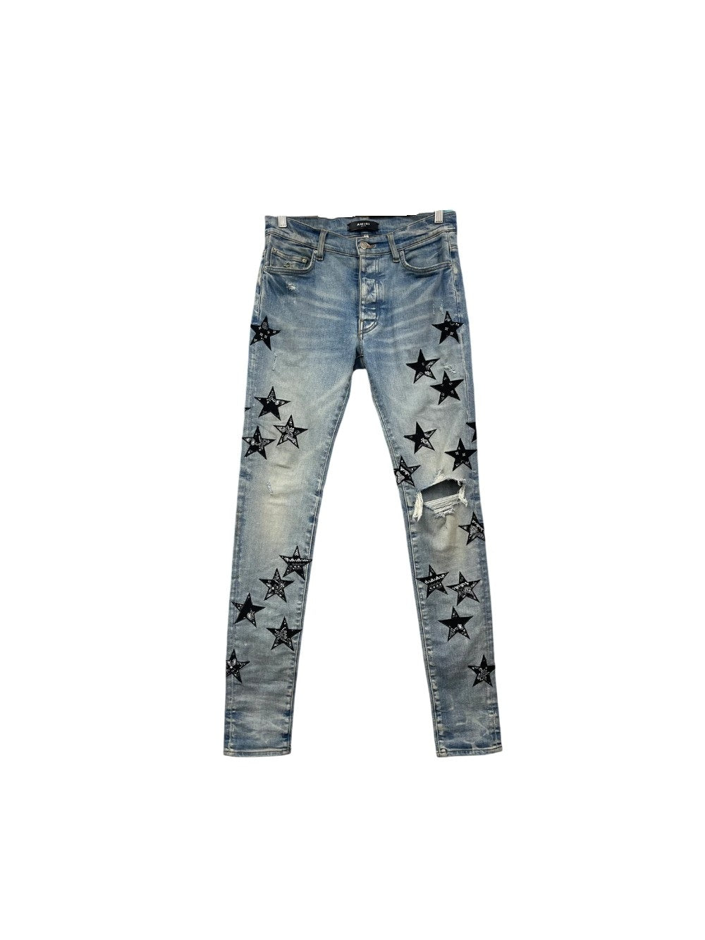 Amiri Paisley Stars Light Wash Jeans
