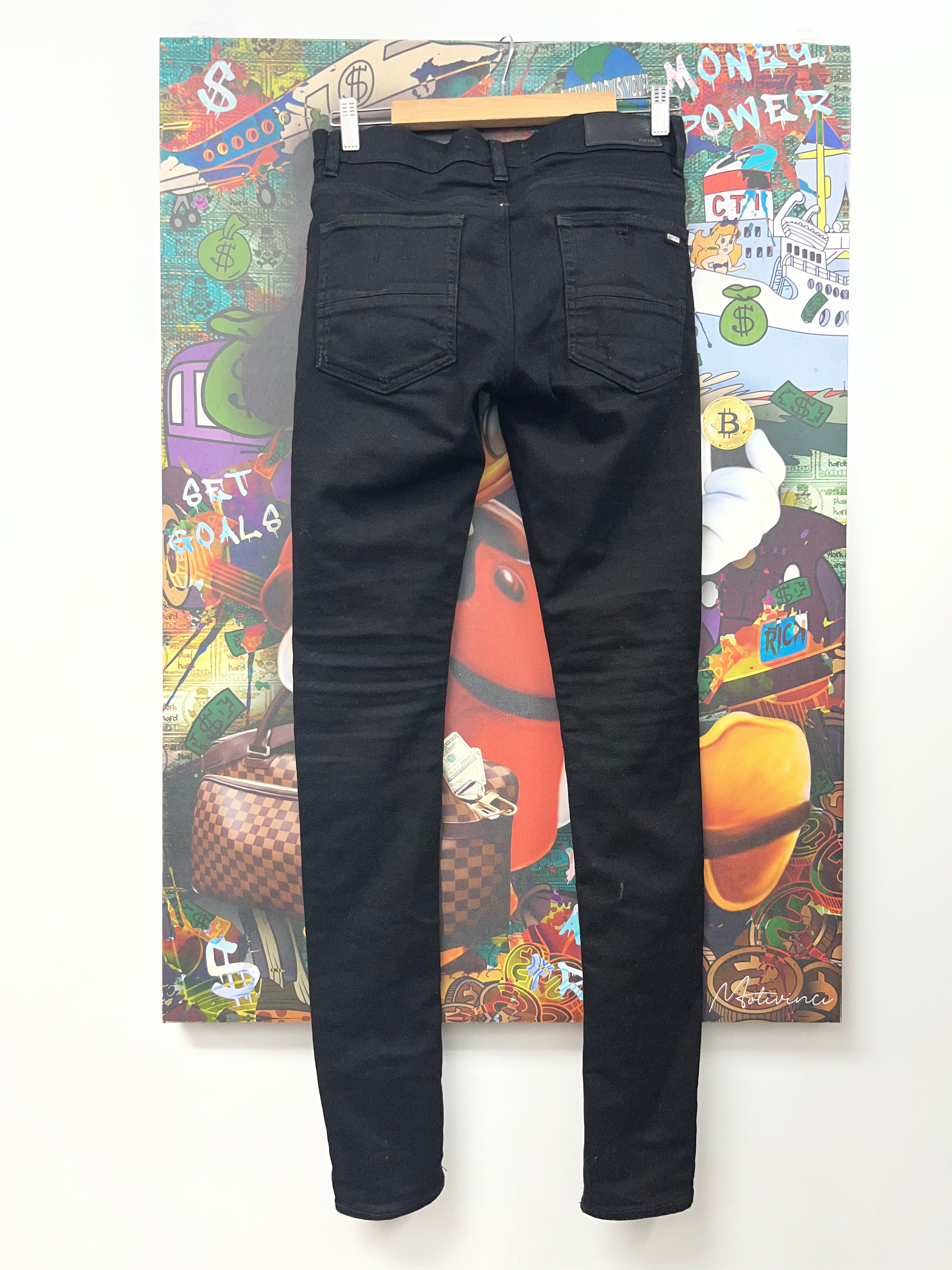 Amiri MX1 Black Black Patch Jeans