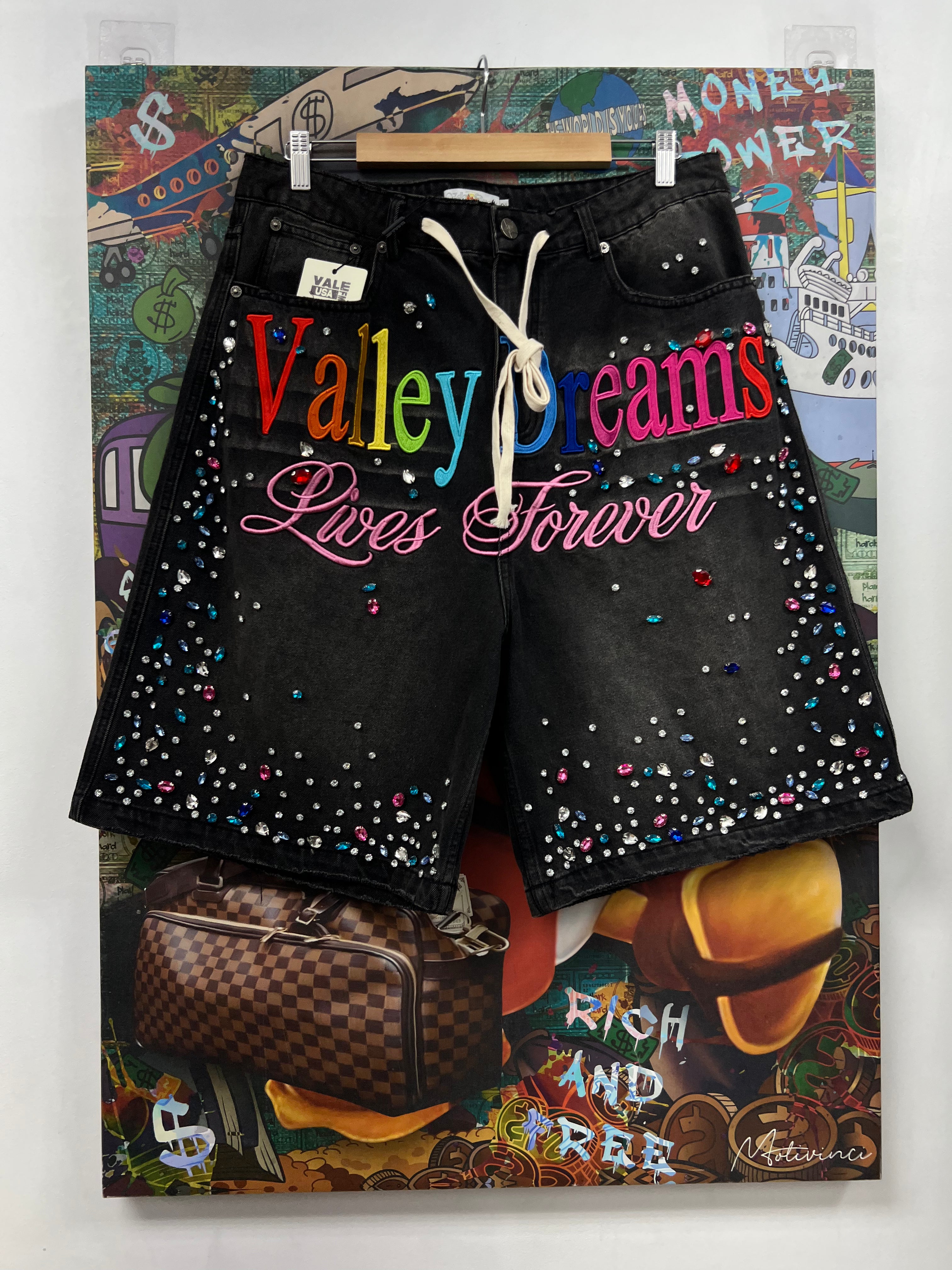 Vale Black Wash Ice Cream Jean Shorts
