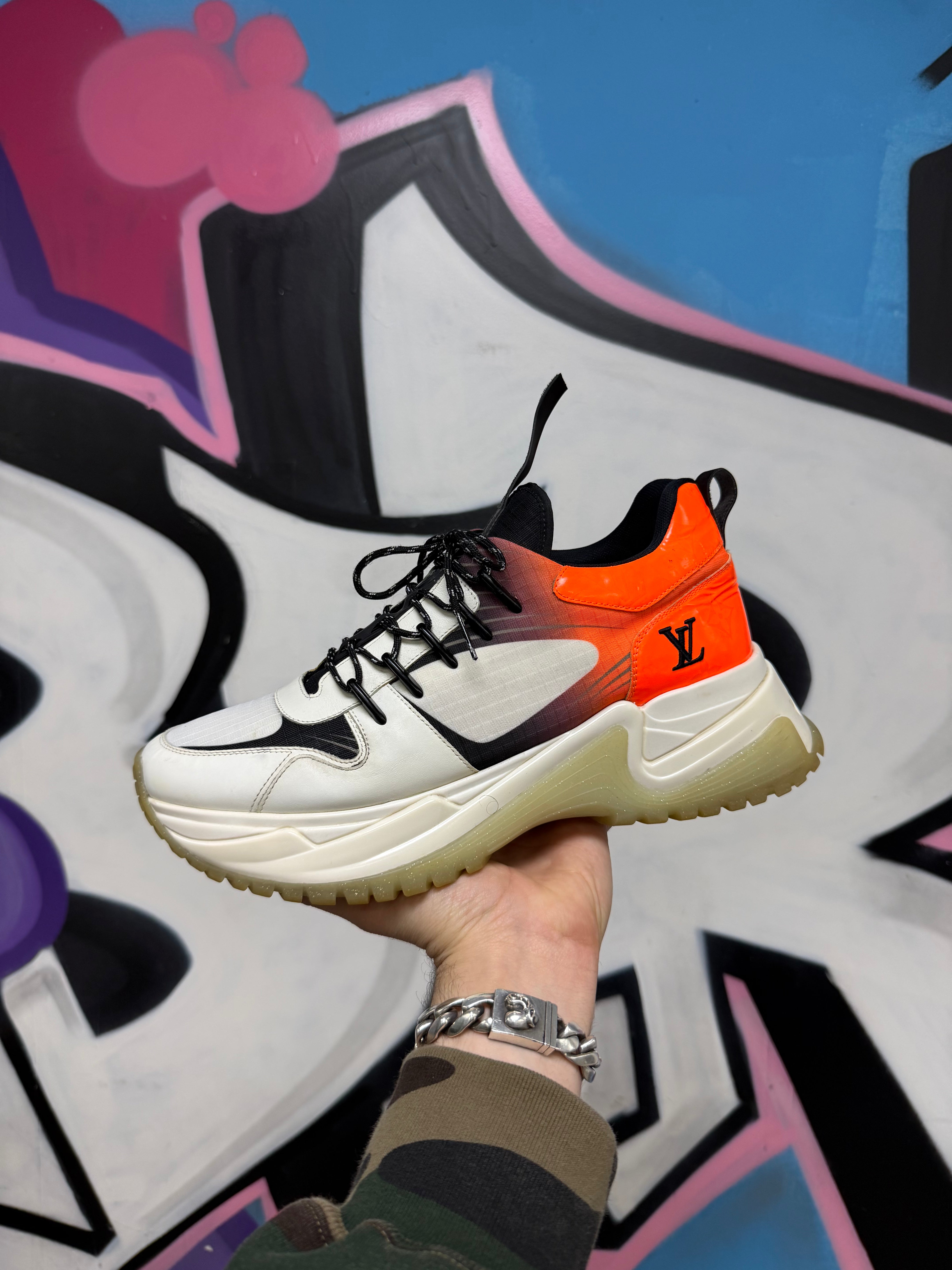 Louis Vuitton White Orange Runaway Pulse Sneakers