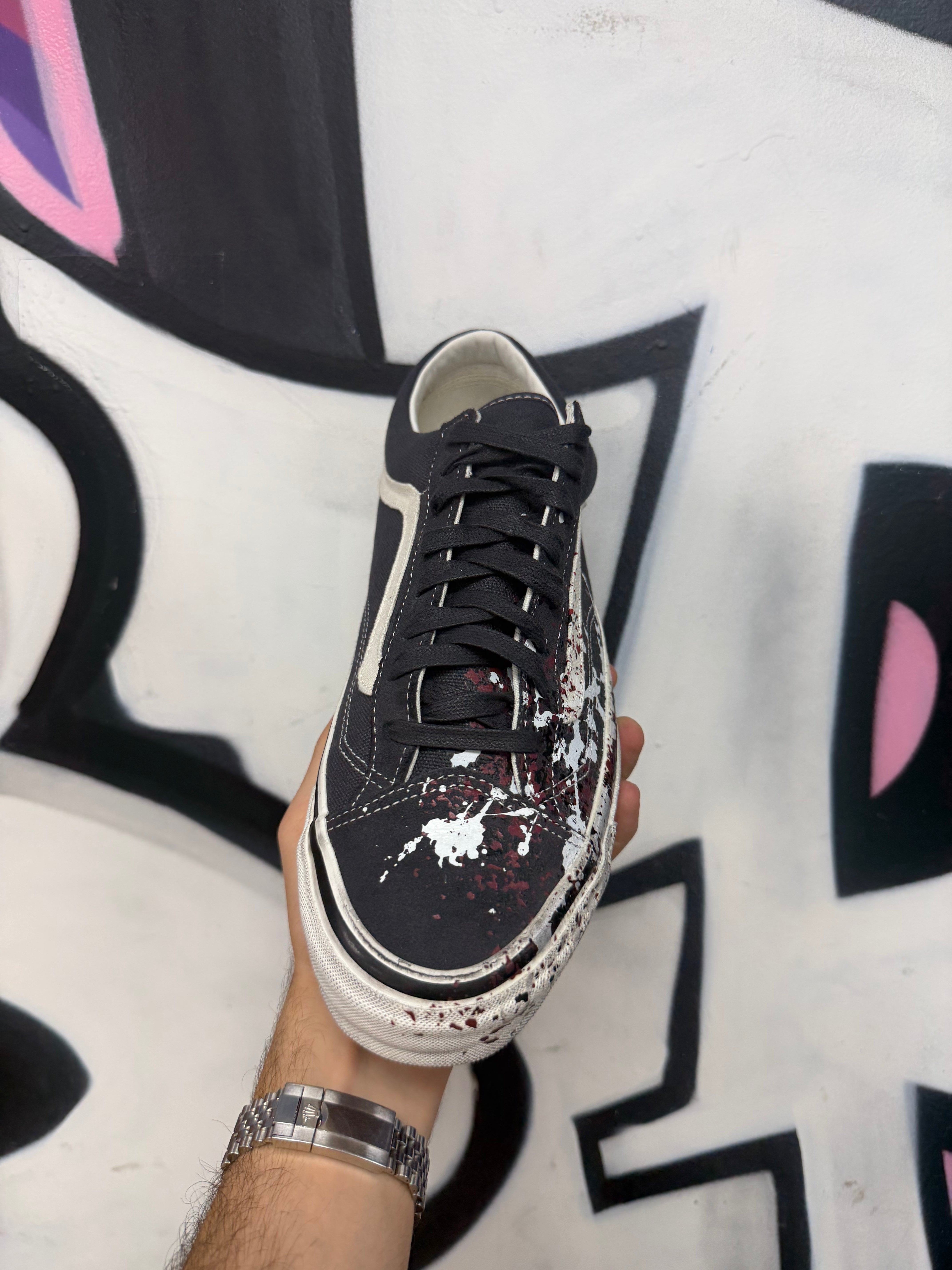 Vans Old Skool 36 Paint Splatter Charcoal Grey Sneakers