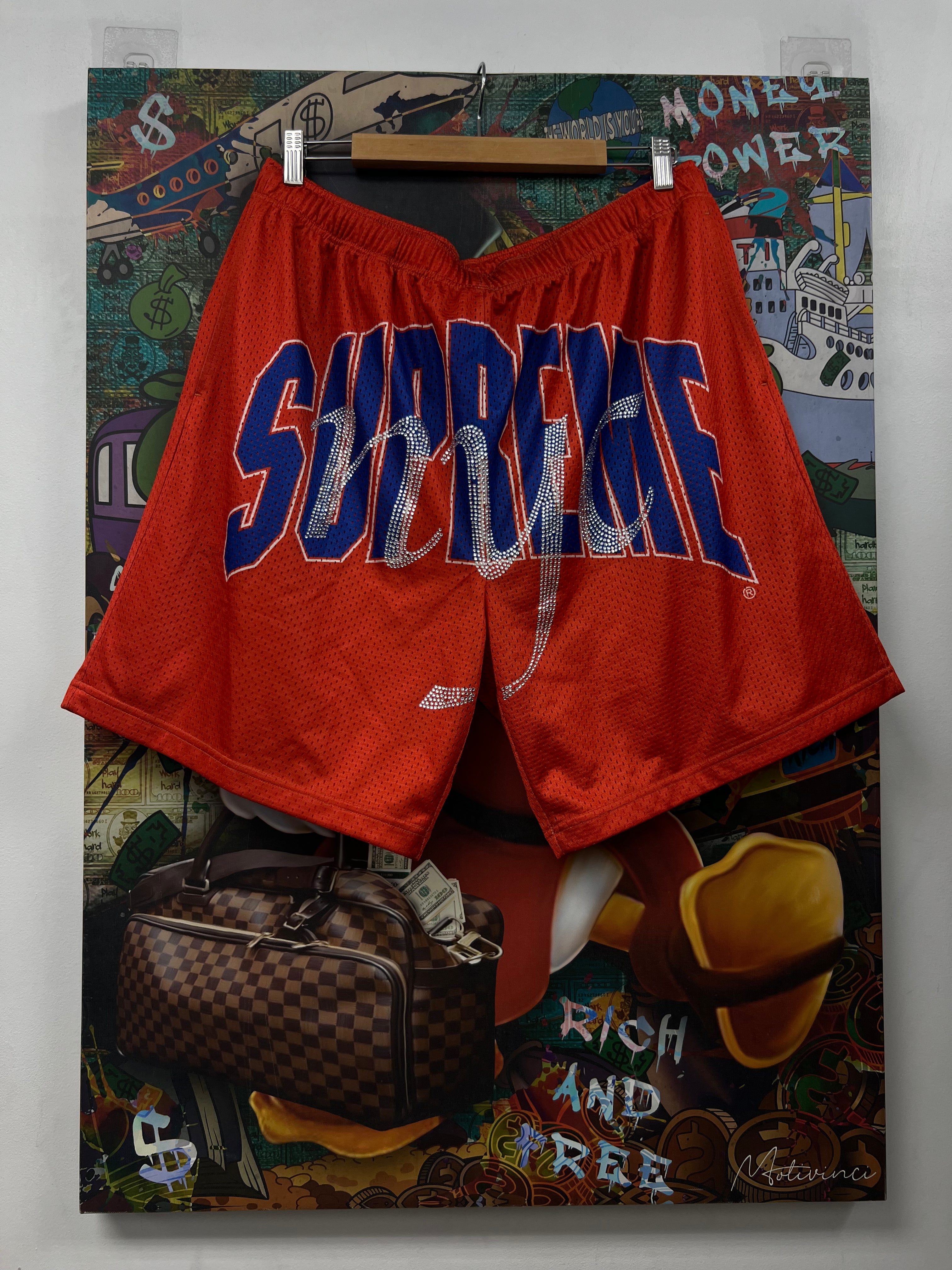Supreme Blue Orange NYC Rhinestone Shorts