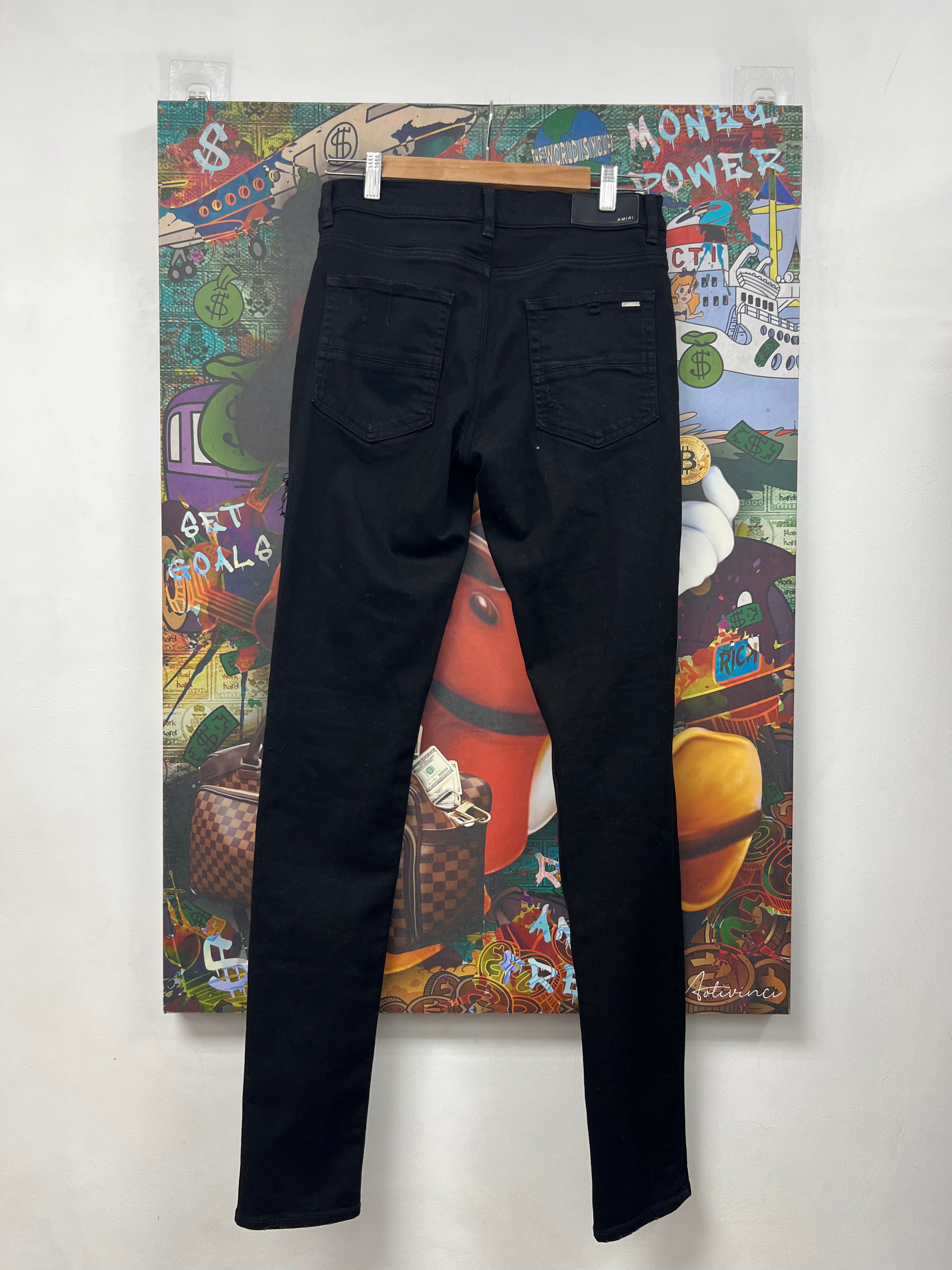 Amiri MX1 Black Black Patch Jeans
