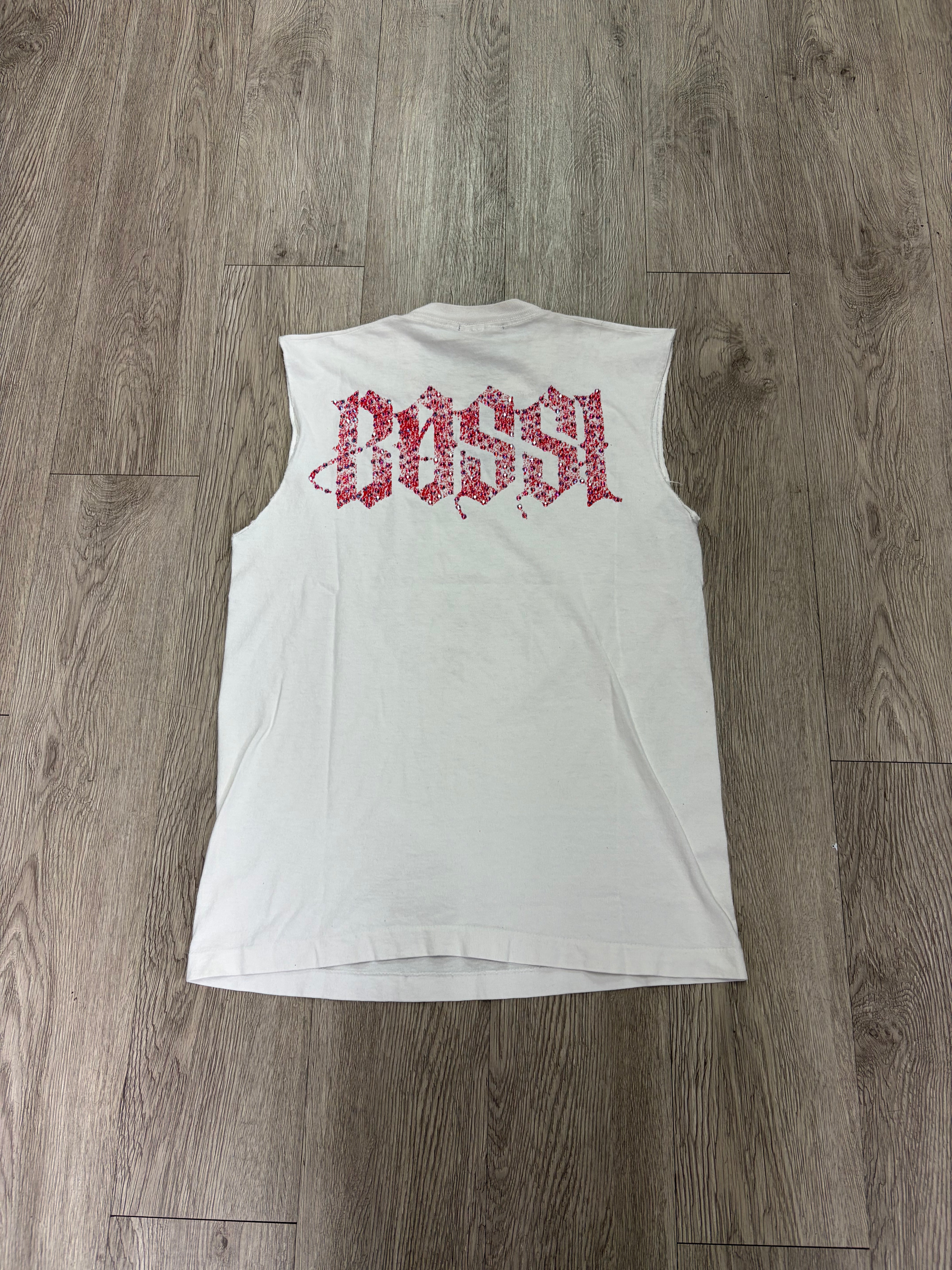 Bossi White TMNT Rhinestone Sleeveless Tee