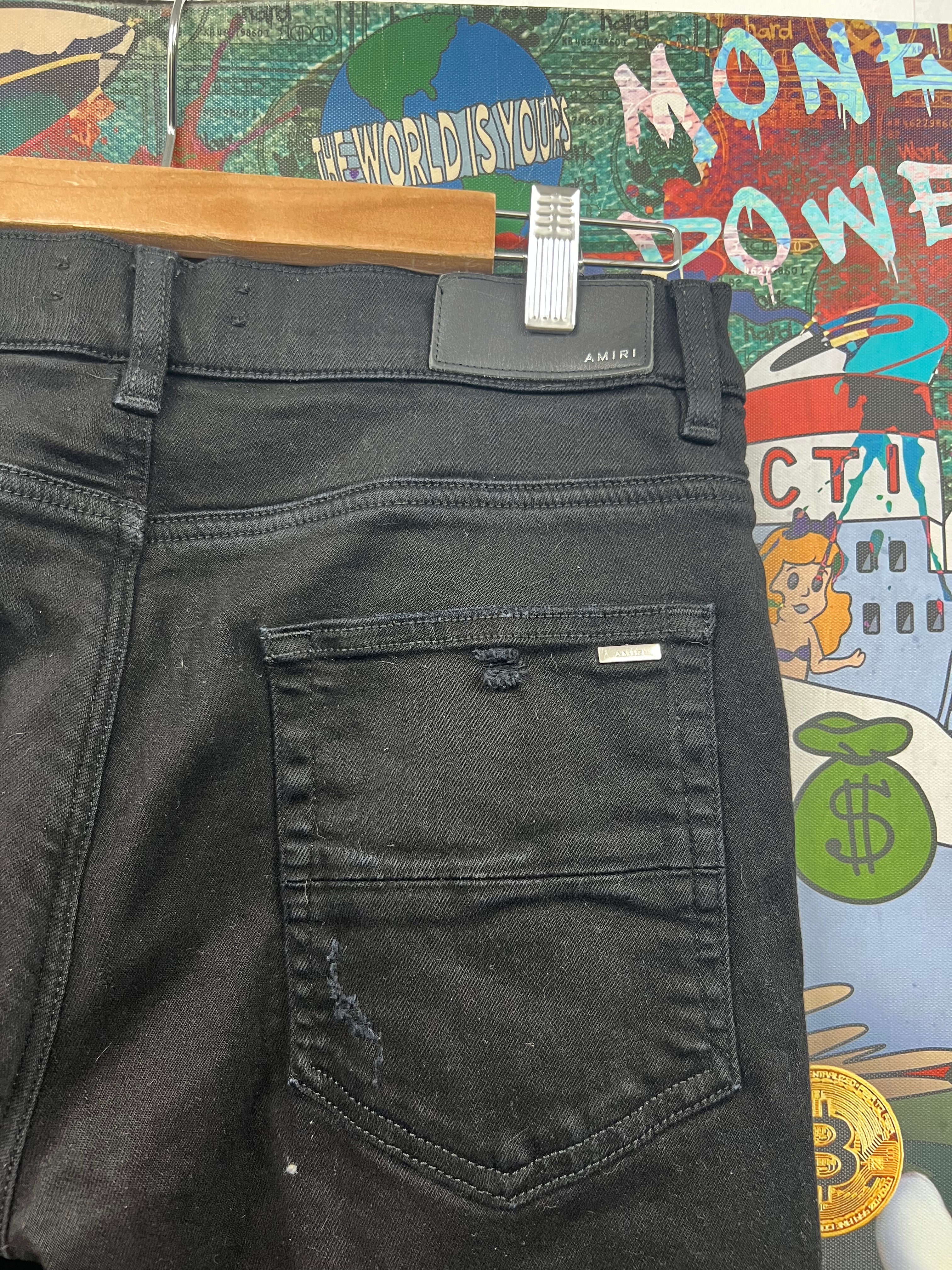 Amiri MX1 Black Black Patch Jeans