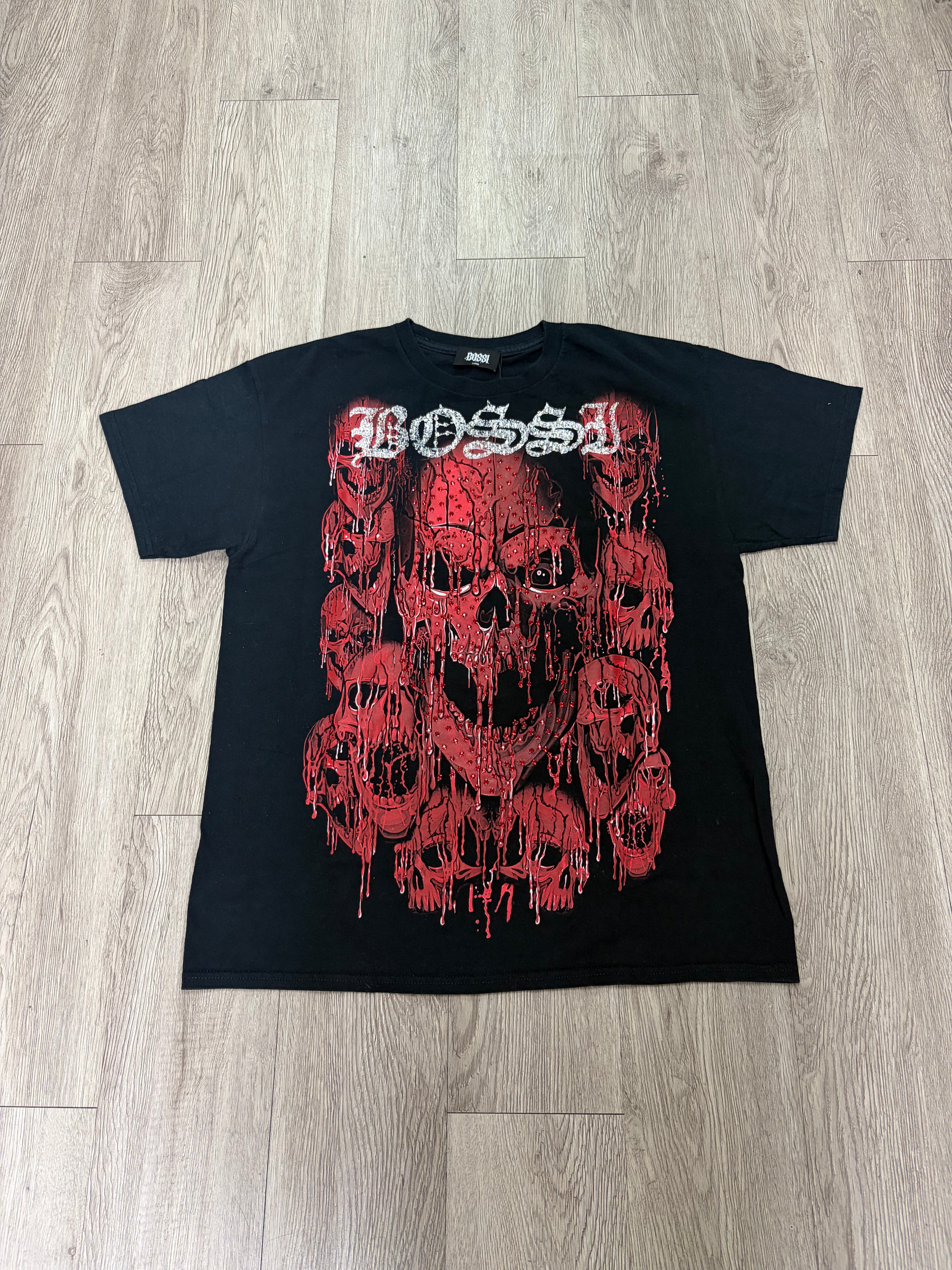 Bossi Red Skull Rhinestone Tee