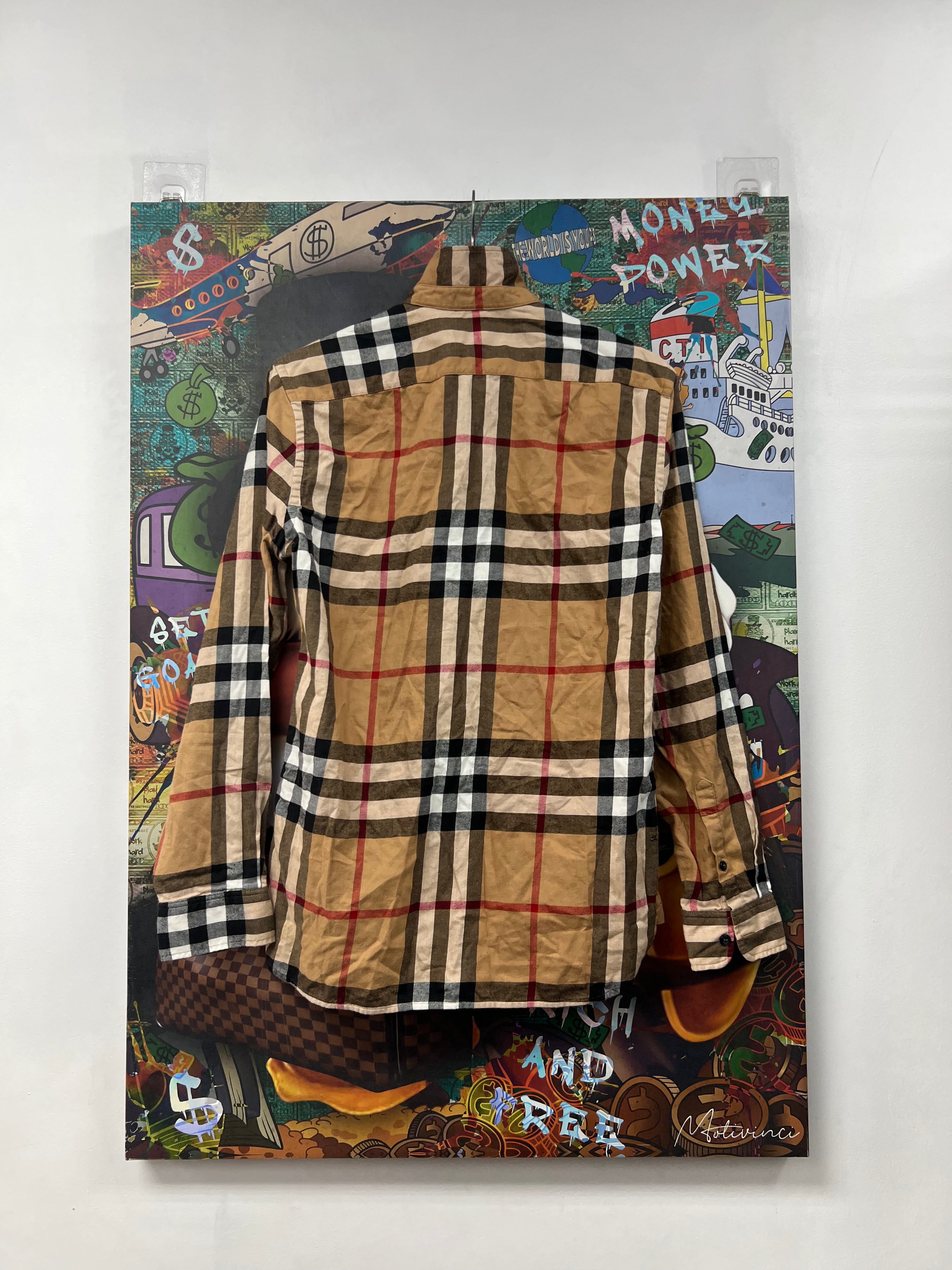 Burberry Plaid Monogram Button Up