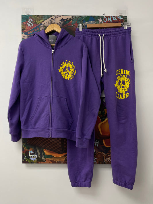 Denim Tears Purple Yellow University Sweatsuit Used M Hoodie S Pants