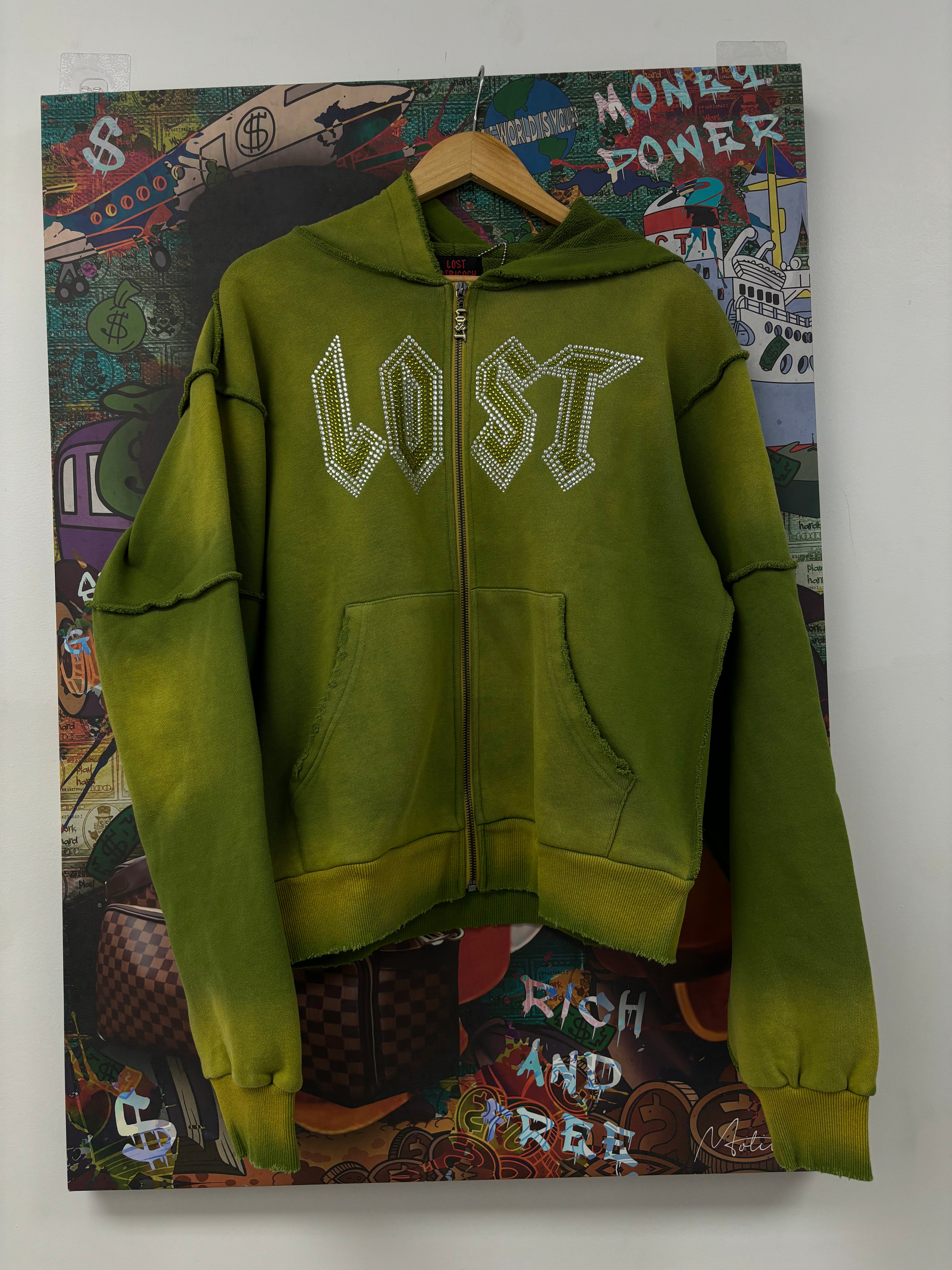 Lost Intricacy Zip Up Green