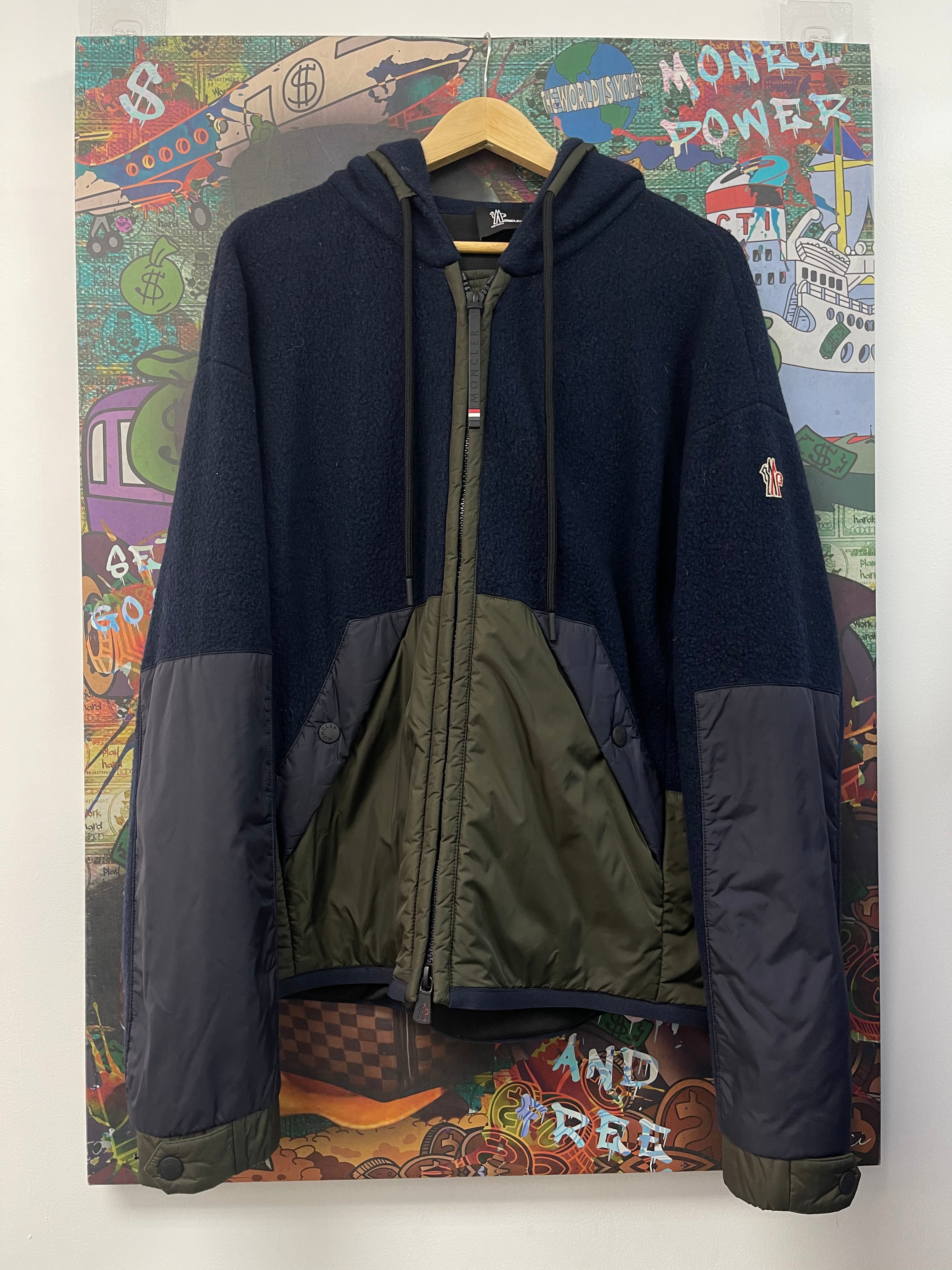 Moncler Navy Grenoble Sherpa Fleece Jacket