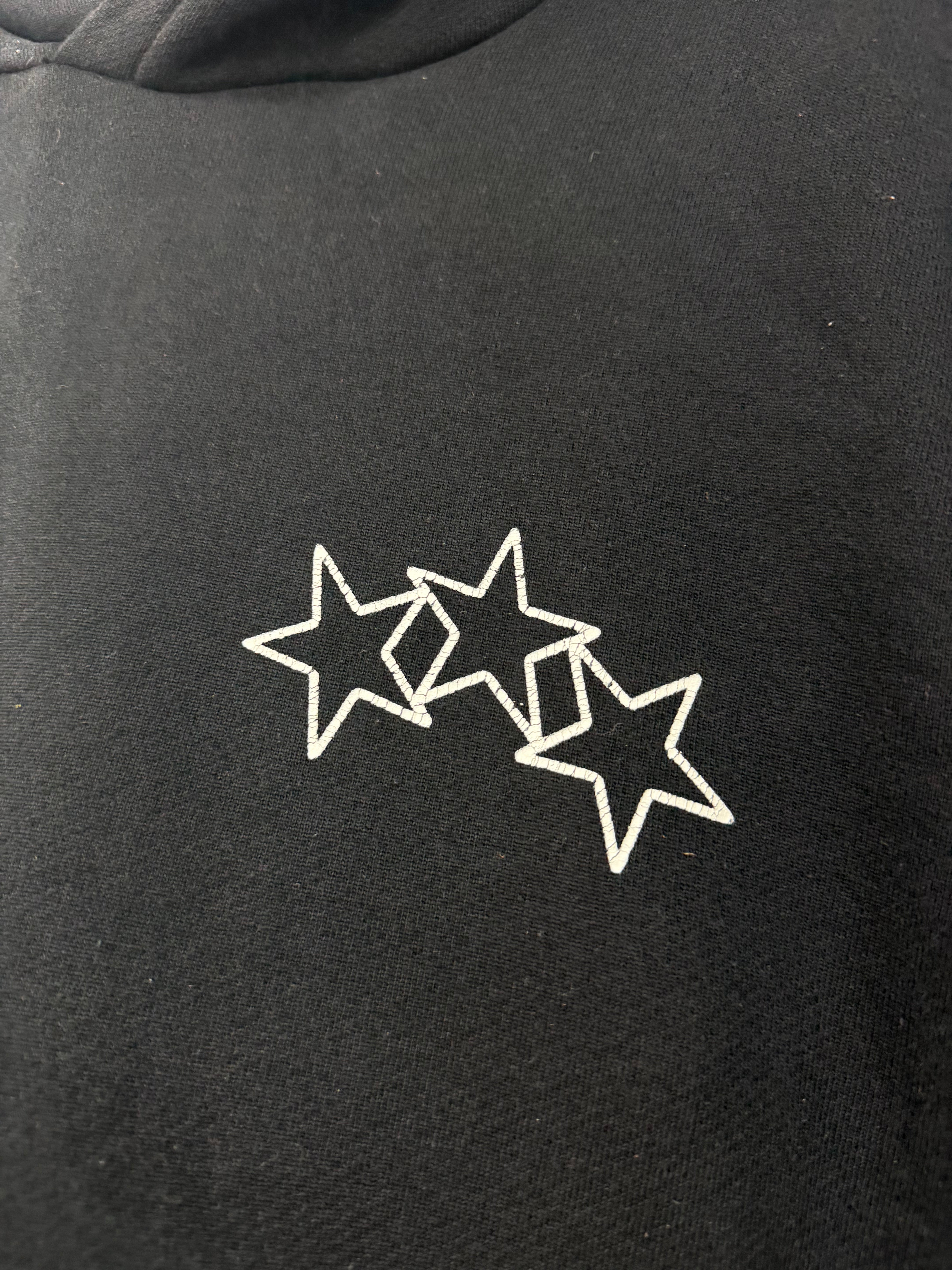 Amiri Black White 3 Star Side Logo Hoodie