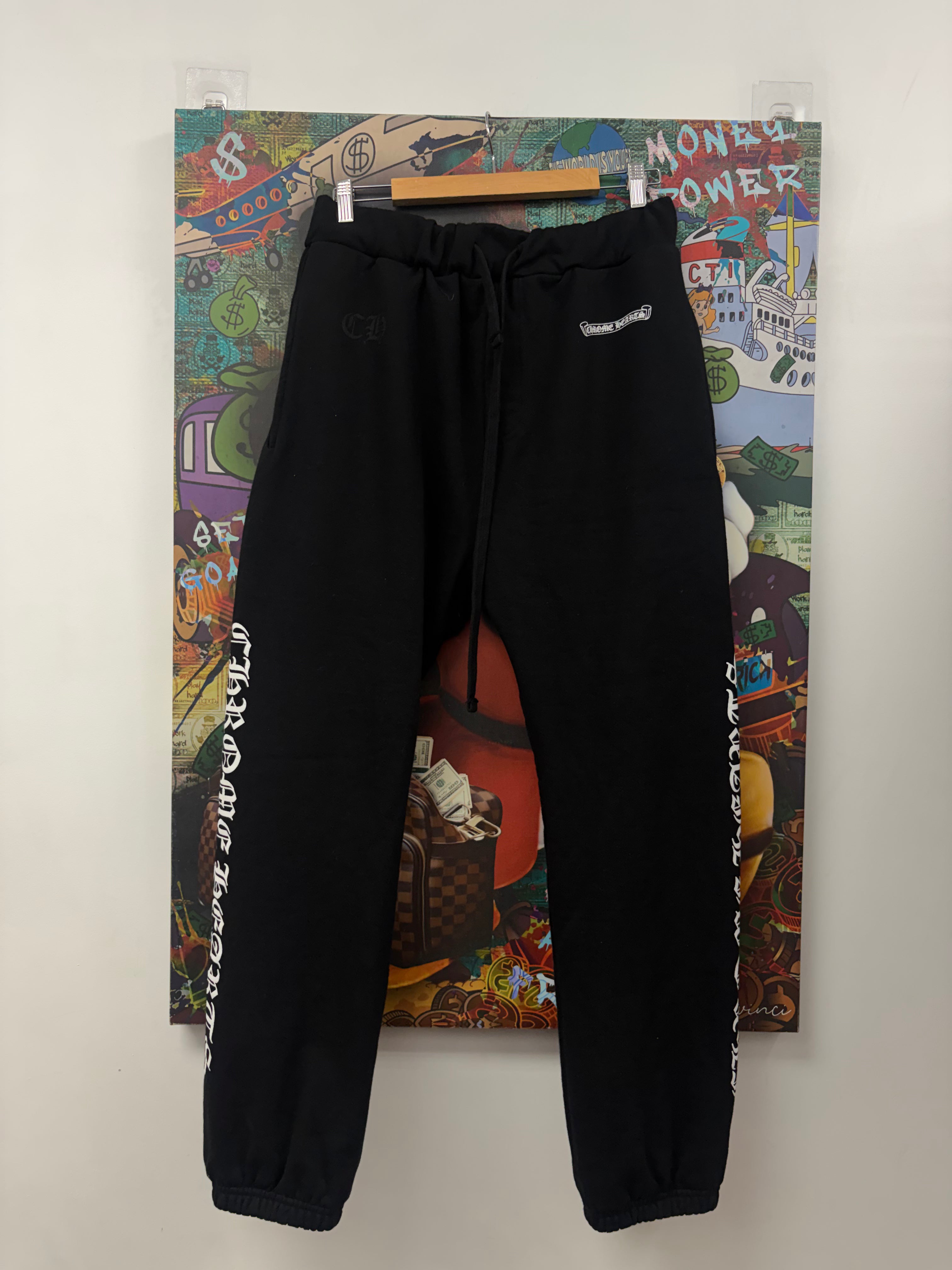 Chrome  Hearts Black Scroll Logo Sweats