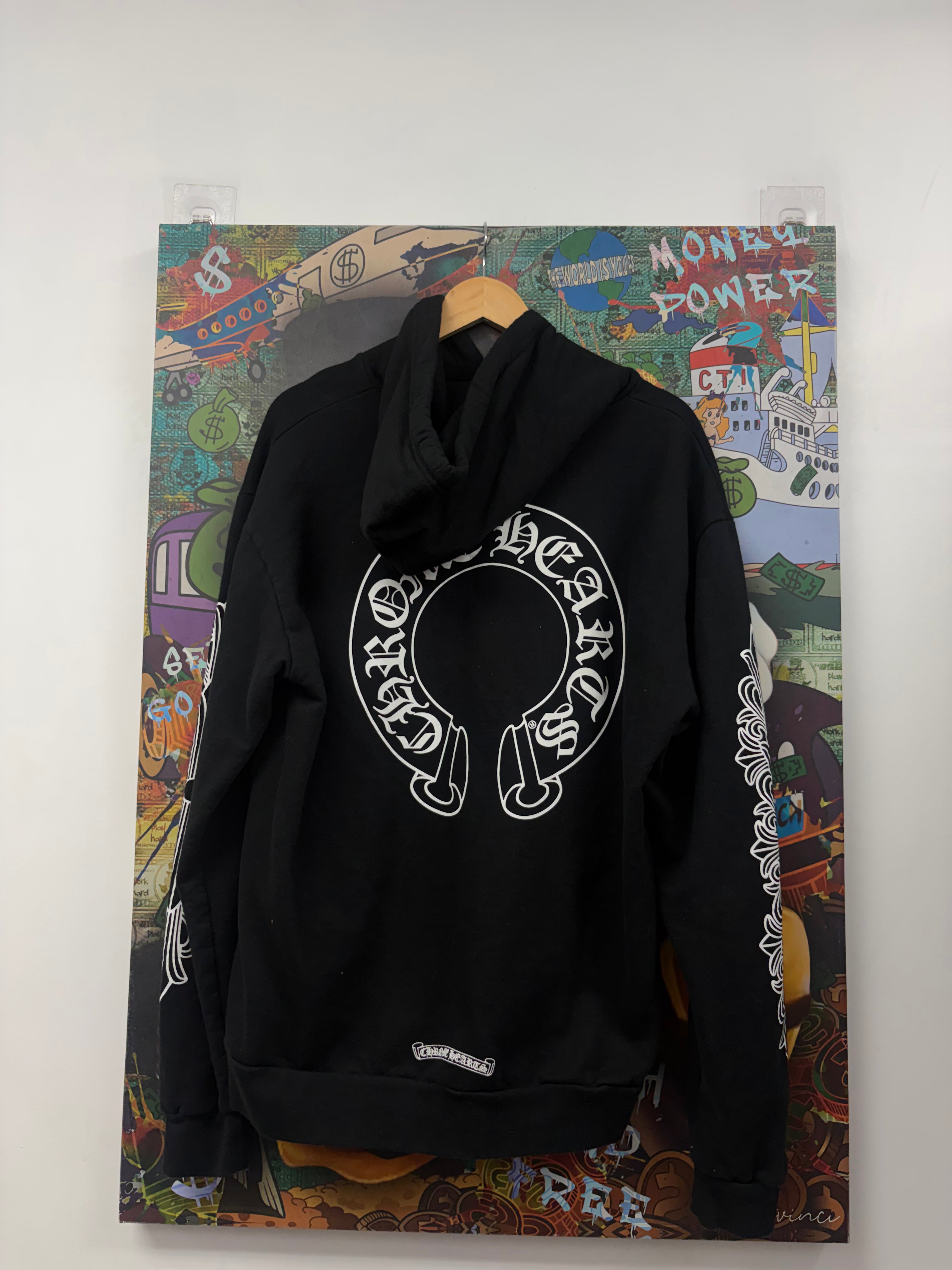Chrome Hearts Black Floral Horseshoe Hoodie