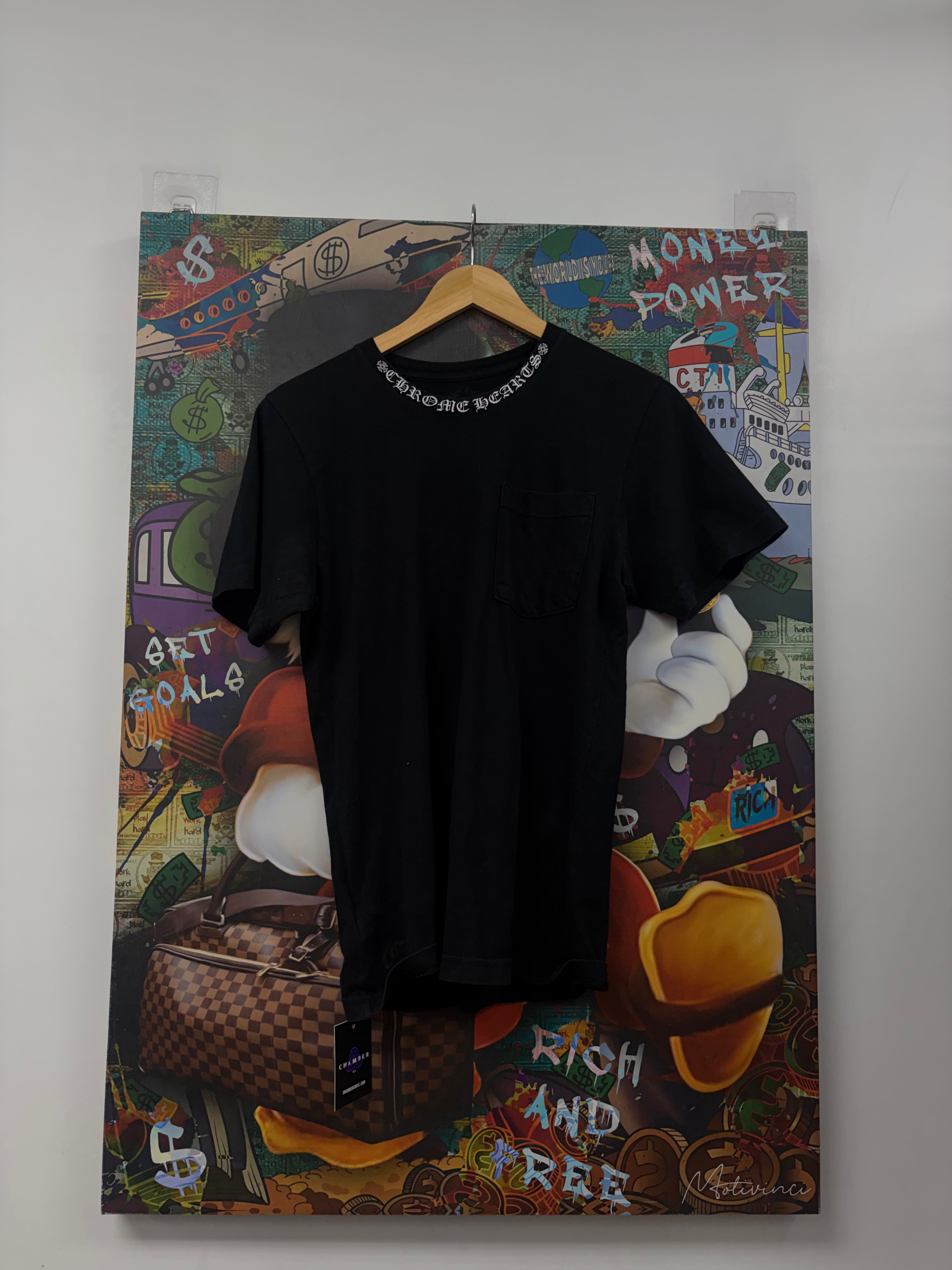 Chrome Hearts Black White Neck Logo Tee
