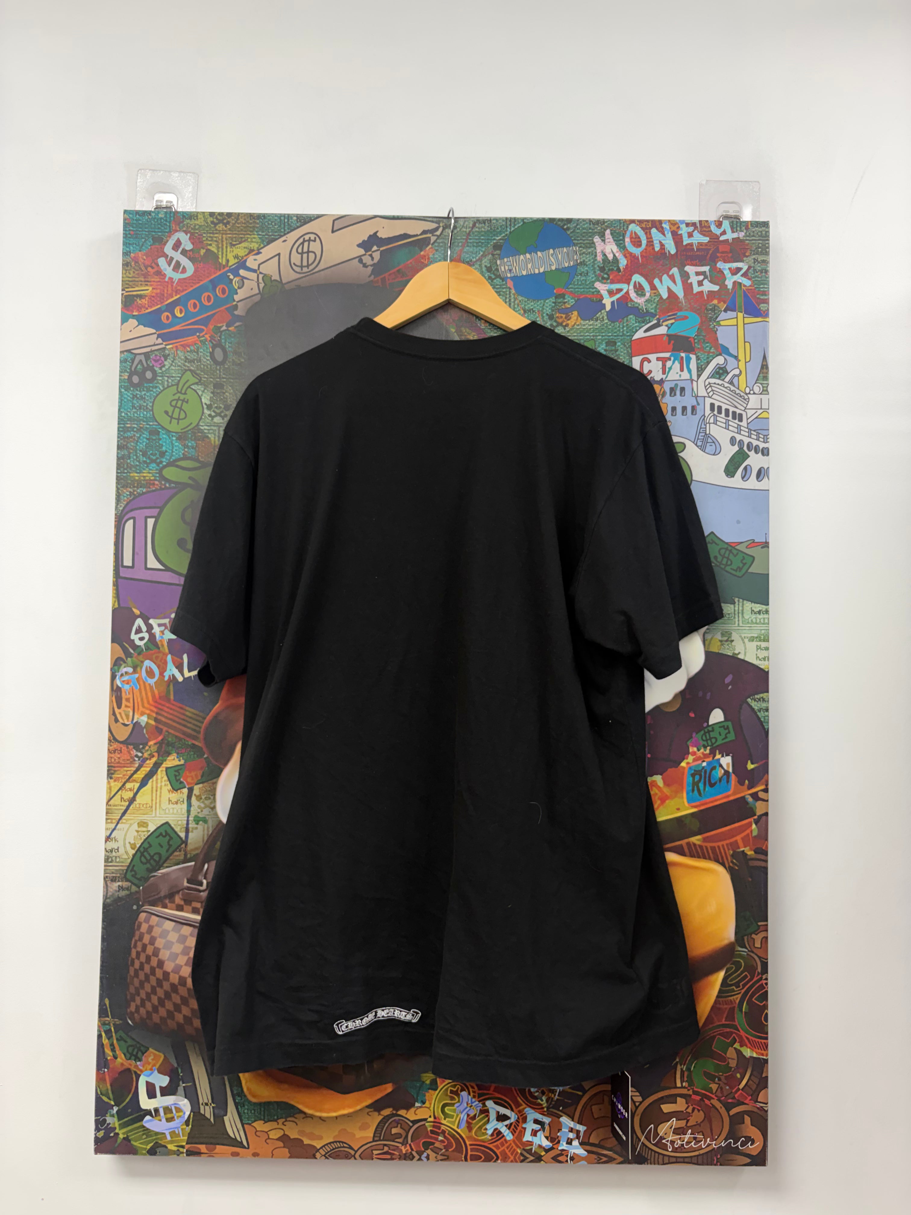 Chrome  Hearts Black White Neck Logo Tee