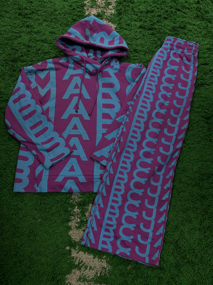 Marc Jacobs Monogram Sweatsuit Purple Baby Blue Used S-XS (Fits Medium)