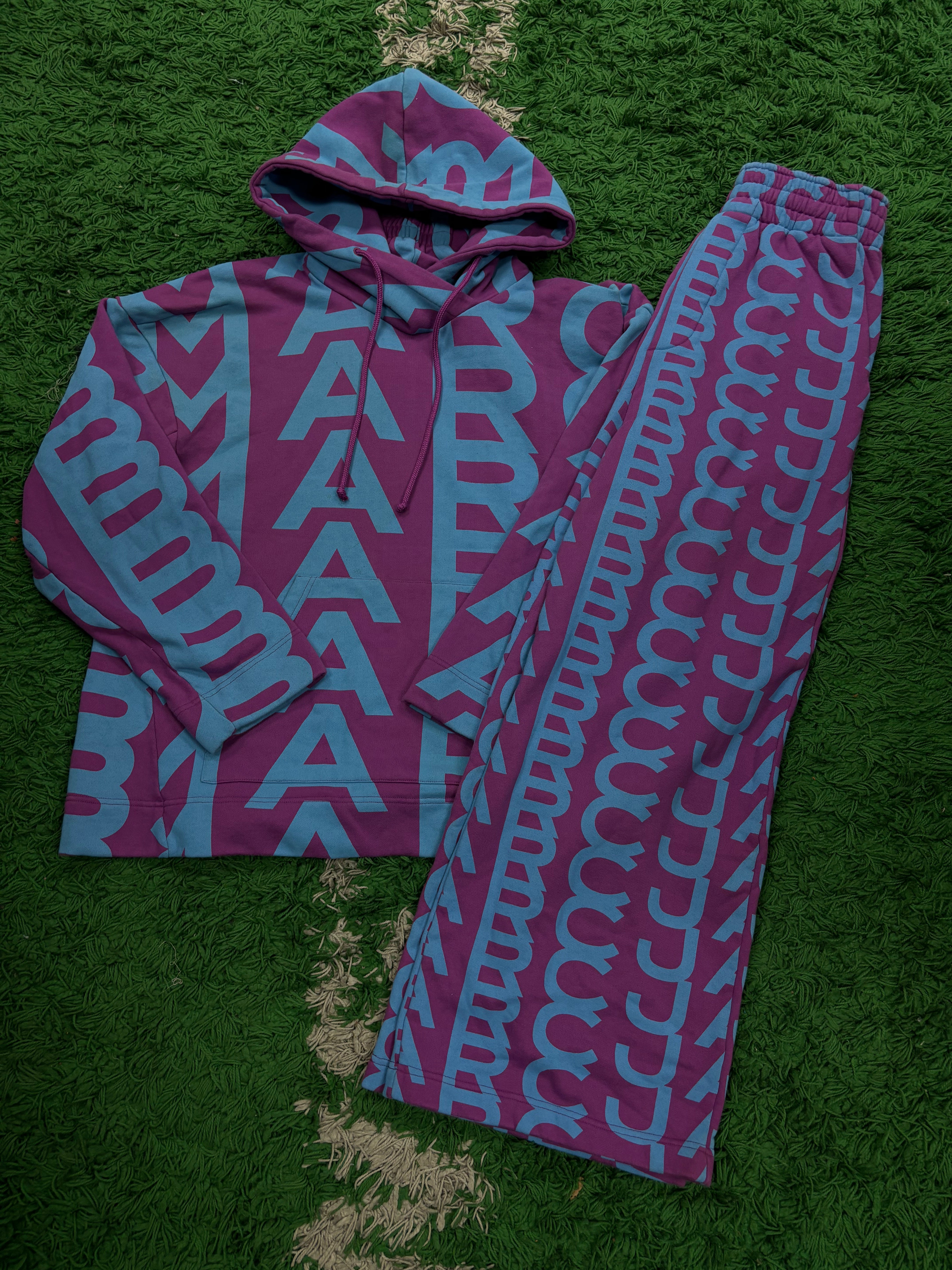 Marc Jacobs Monogram Sweatsuit Purple Baby Blue Used S-XS (Fits Medium)