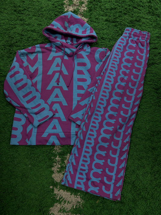 Marc Jacobs Monogram Sweatsuit Purple Baby Blue Used S-XS (Fits Medium)