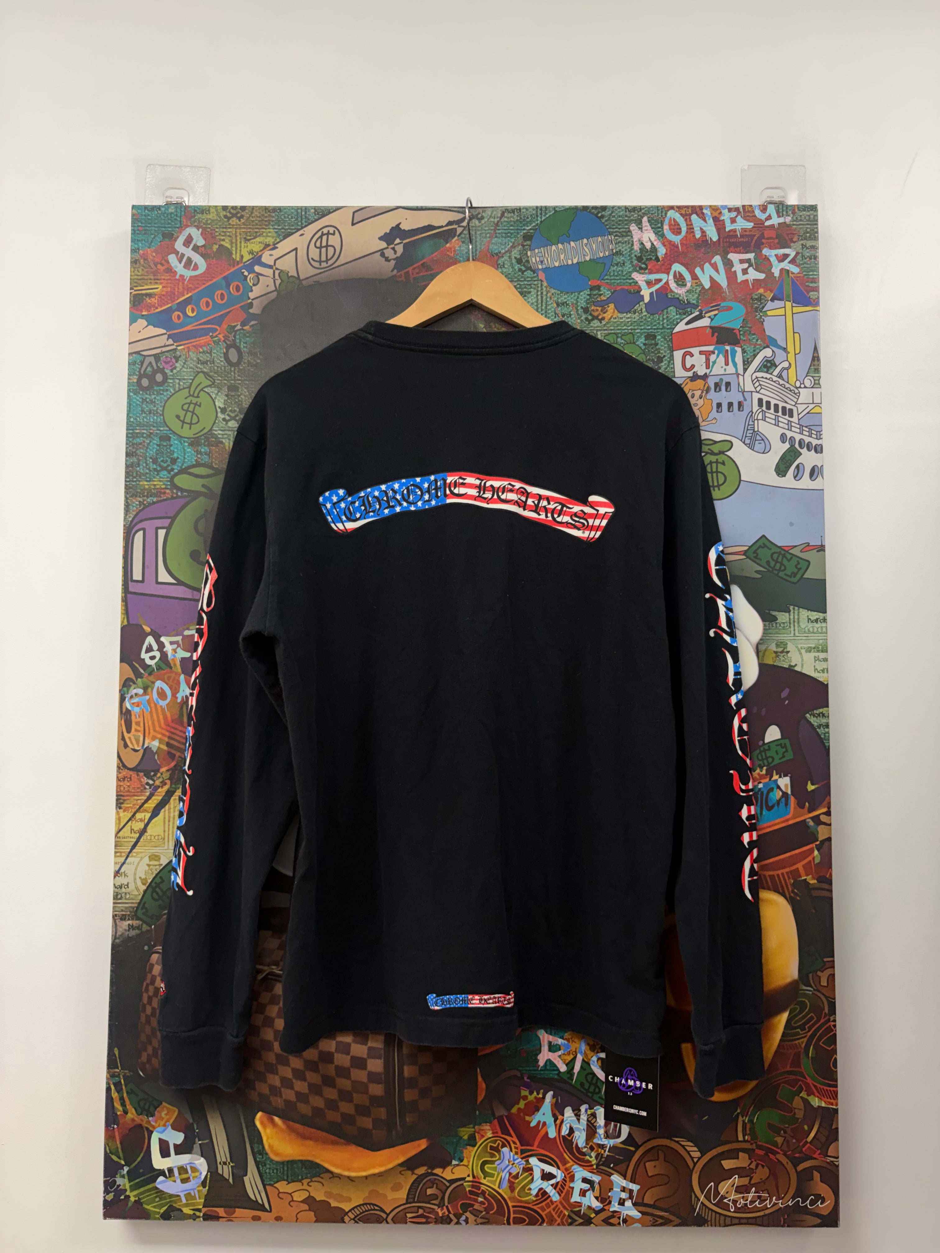 Chrome Hearts Matty Boy Black USA Flag Long Sleeve