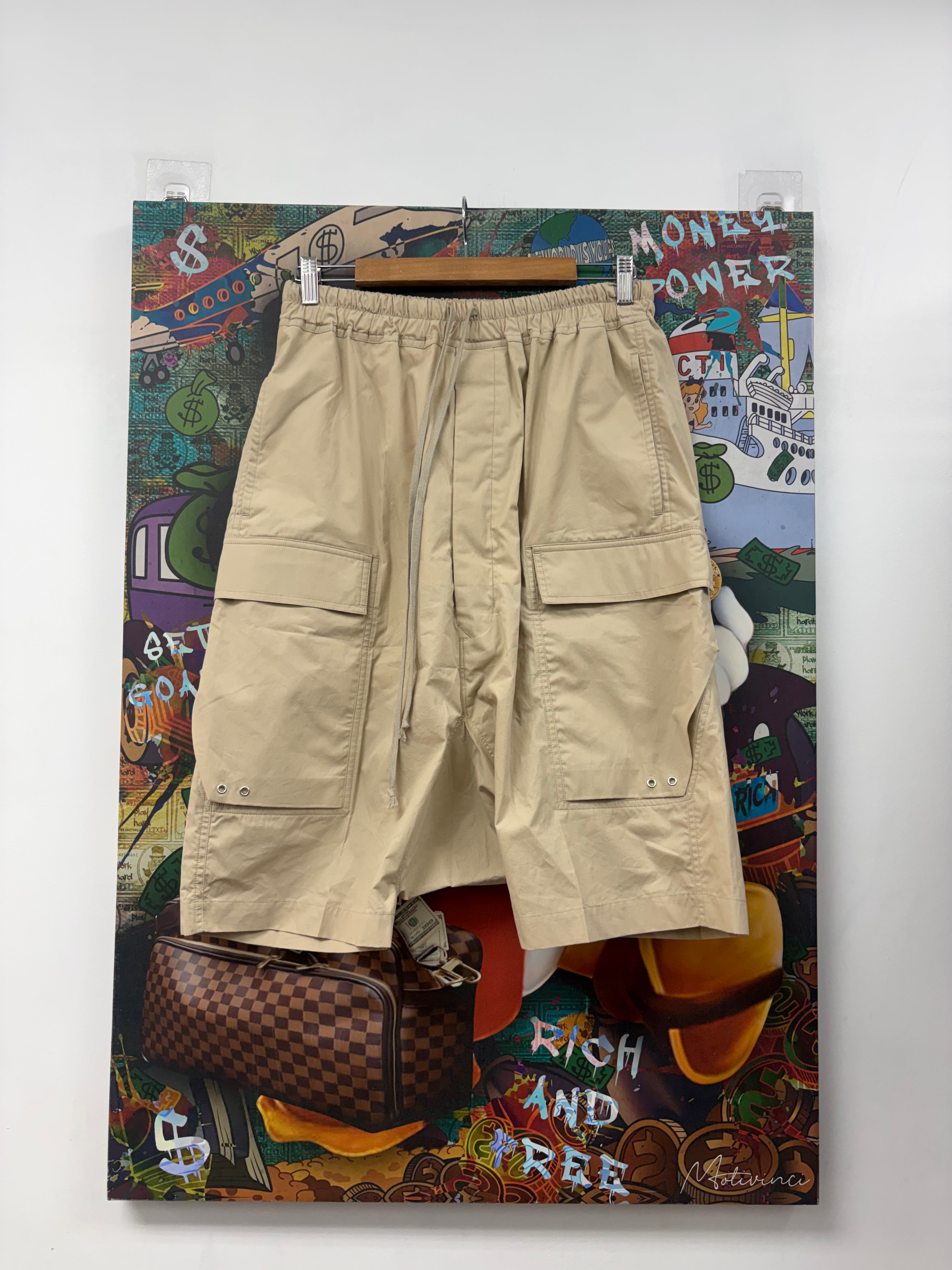 Rick Owens Sand Cargo Pods Shorts