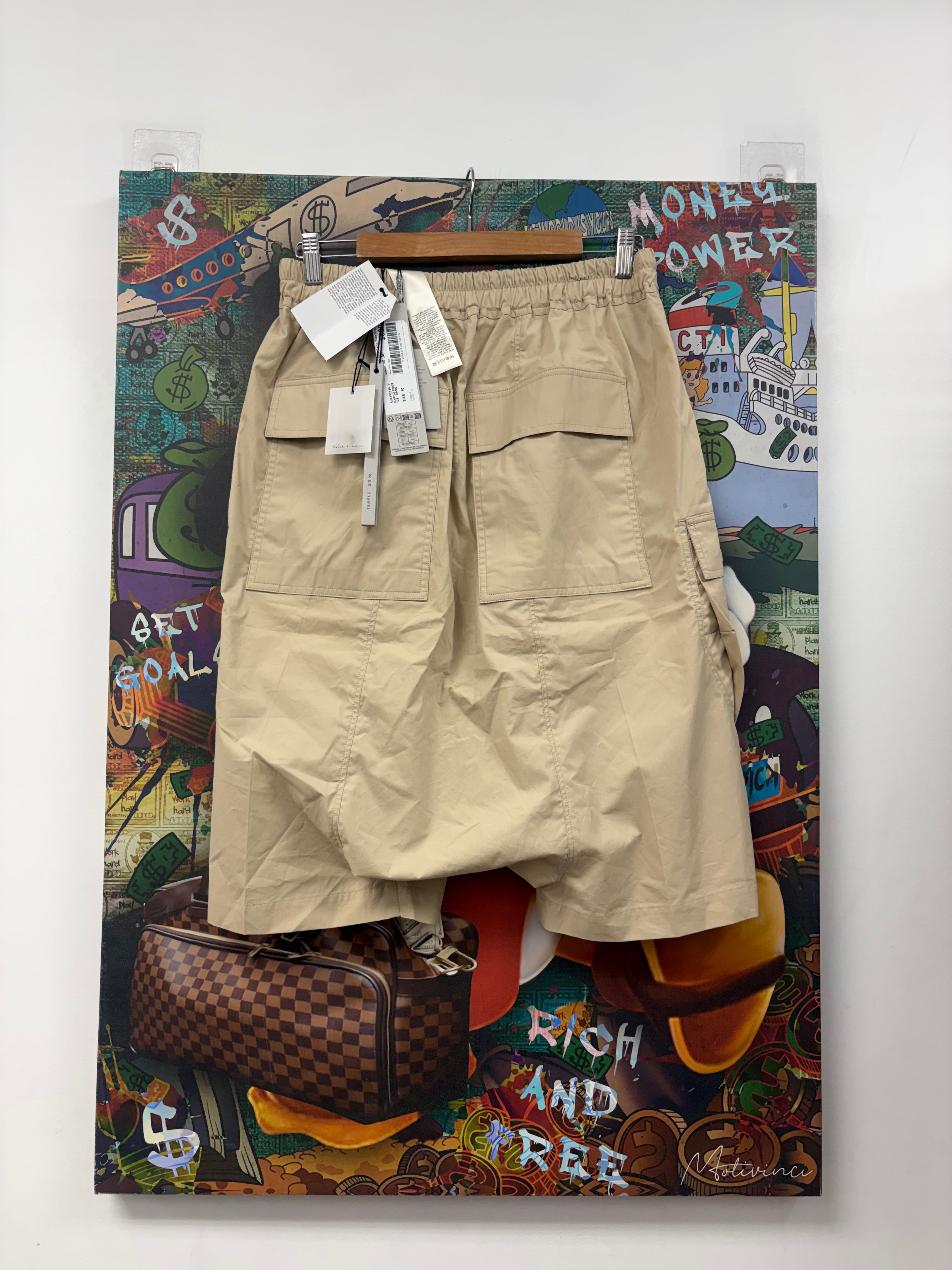 Rick Owens Sand Cargo Pods Shorts