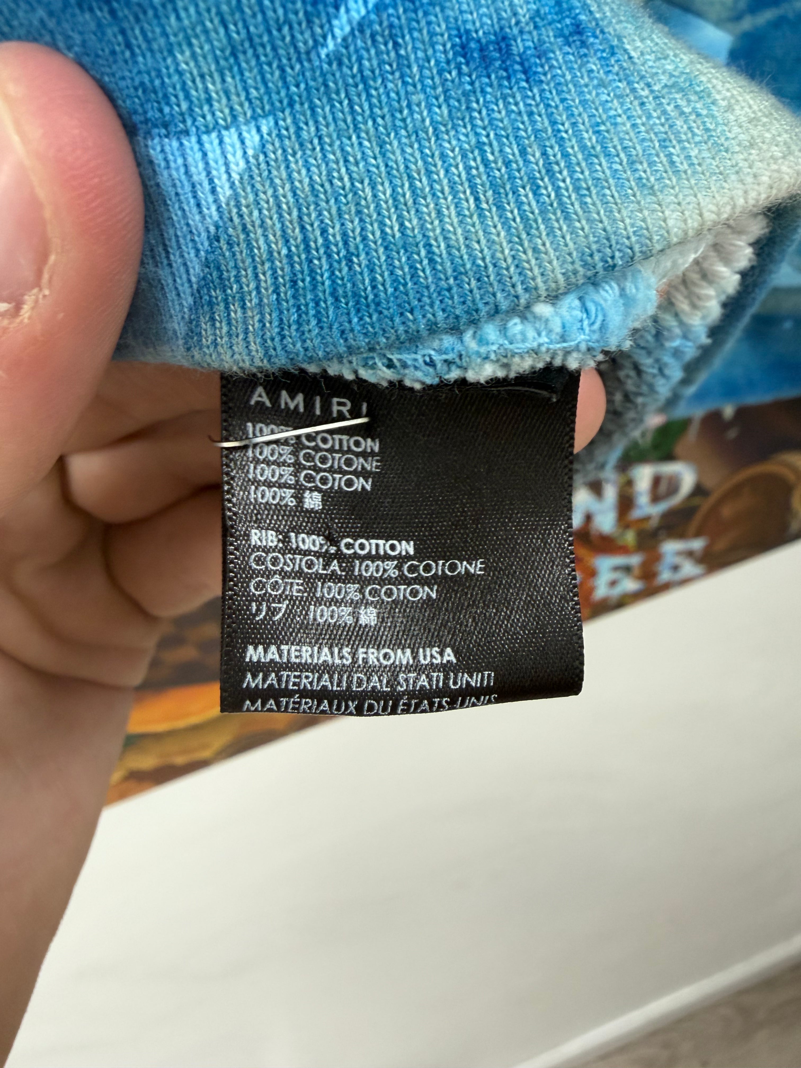 Amiri Black Blue Tie Dye Core Logo Hoodie