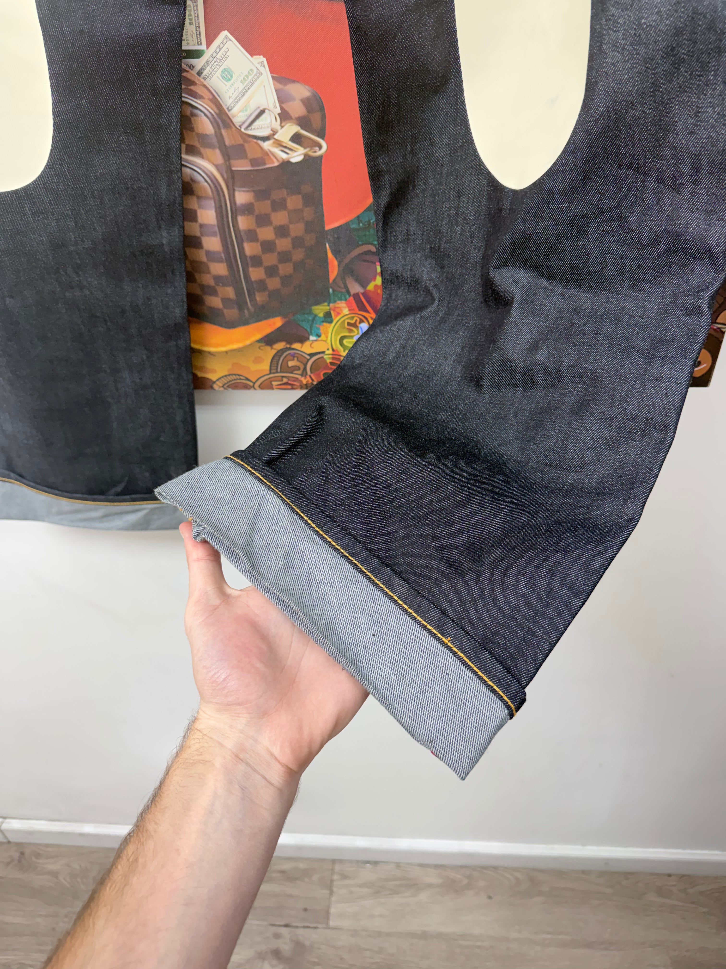 Evisu Deep Wash Cream Jeans