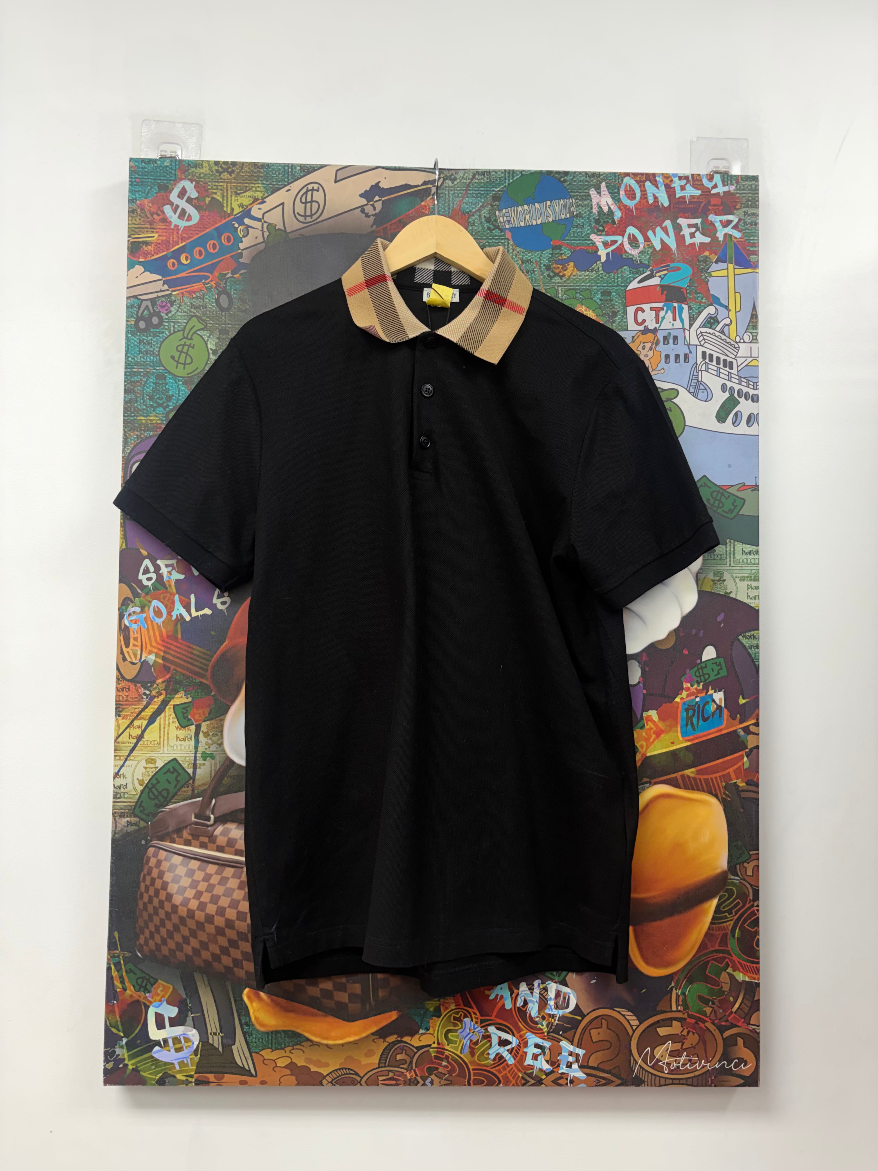 Burberry Black Collar Logo Polo