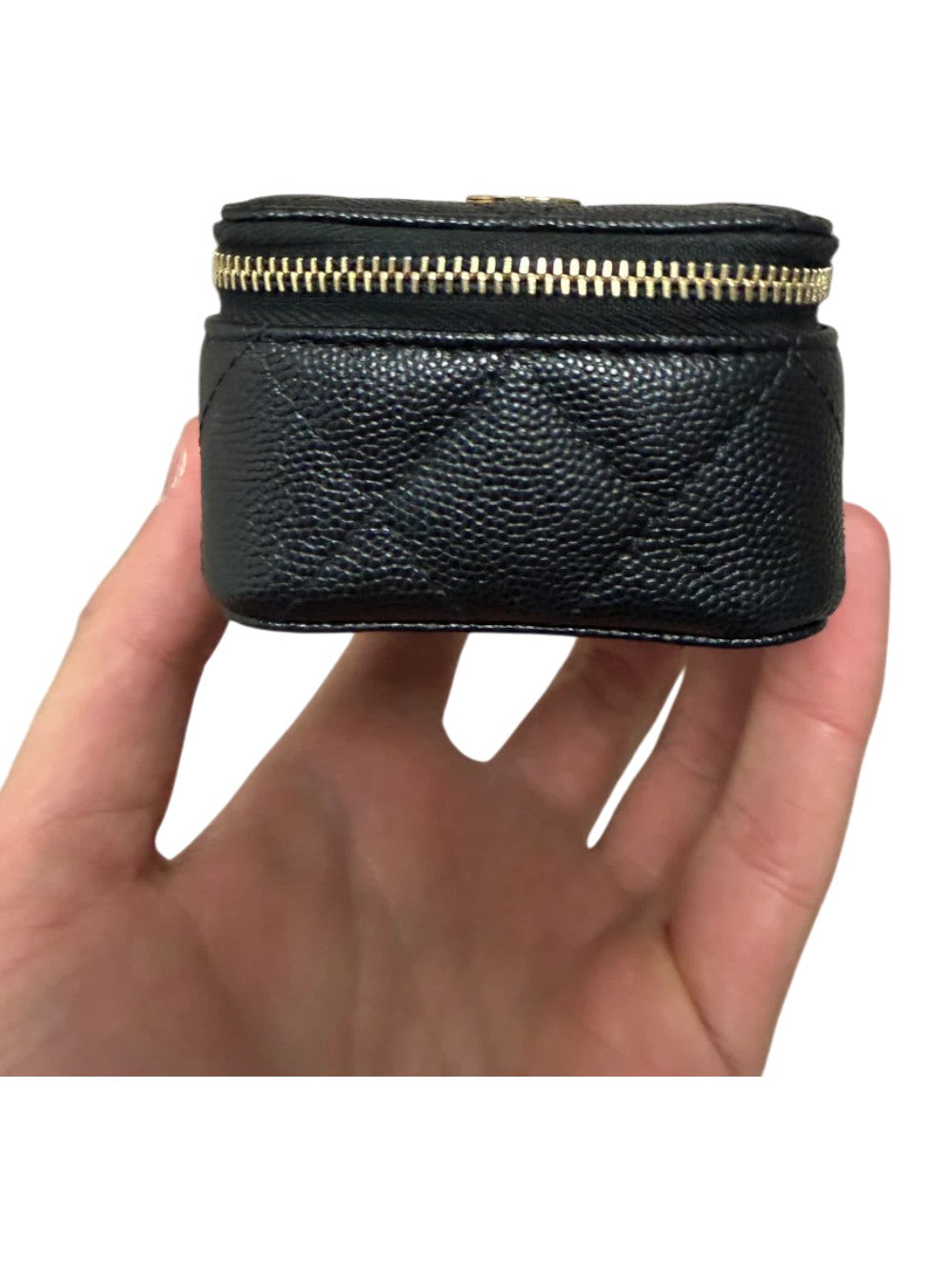 Chanel Caviar Jewelry Black Travel Bag