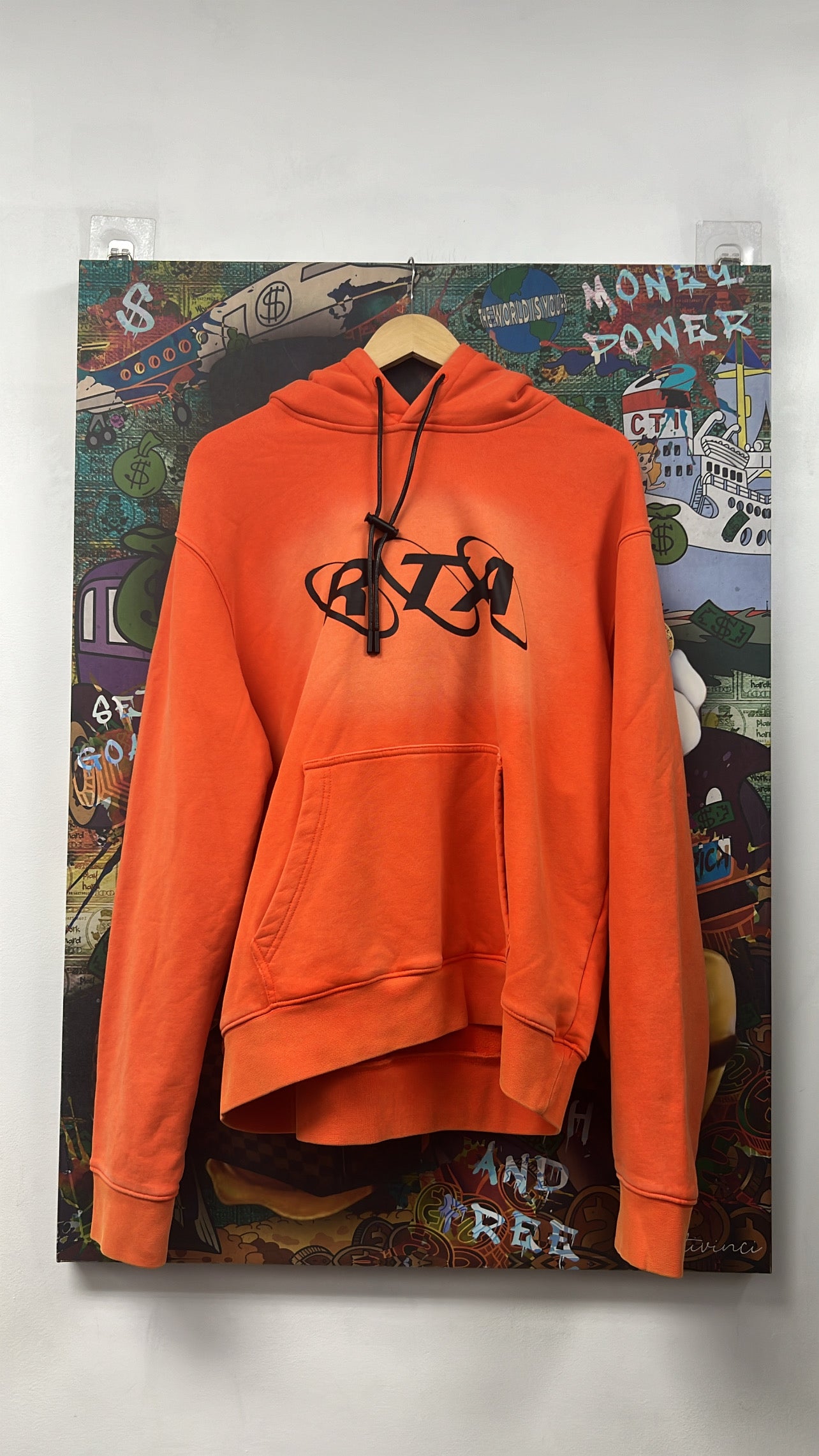 RTA Orange Black Logo Hoodie