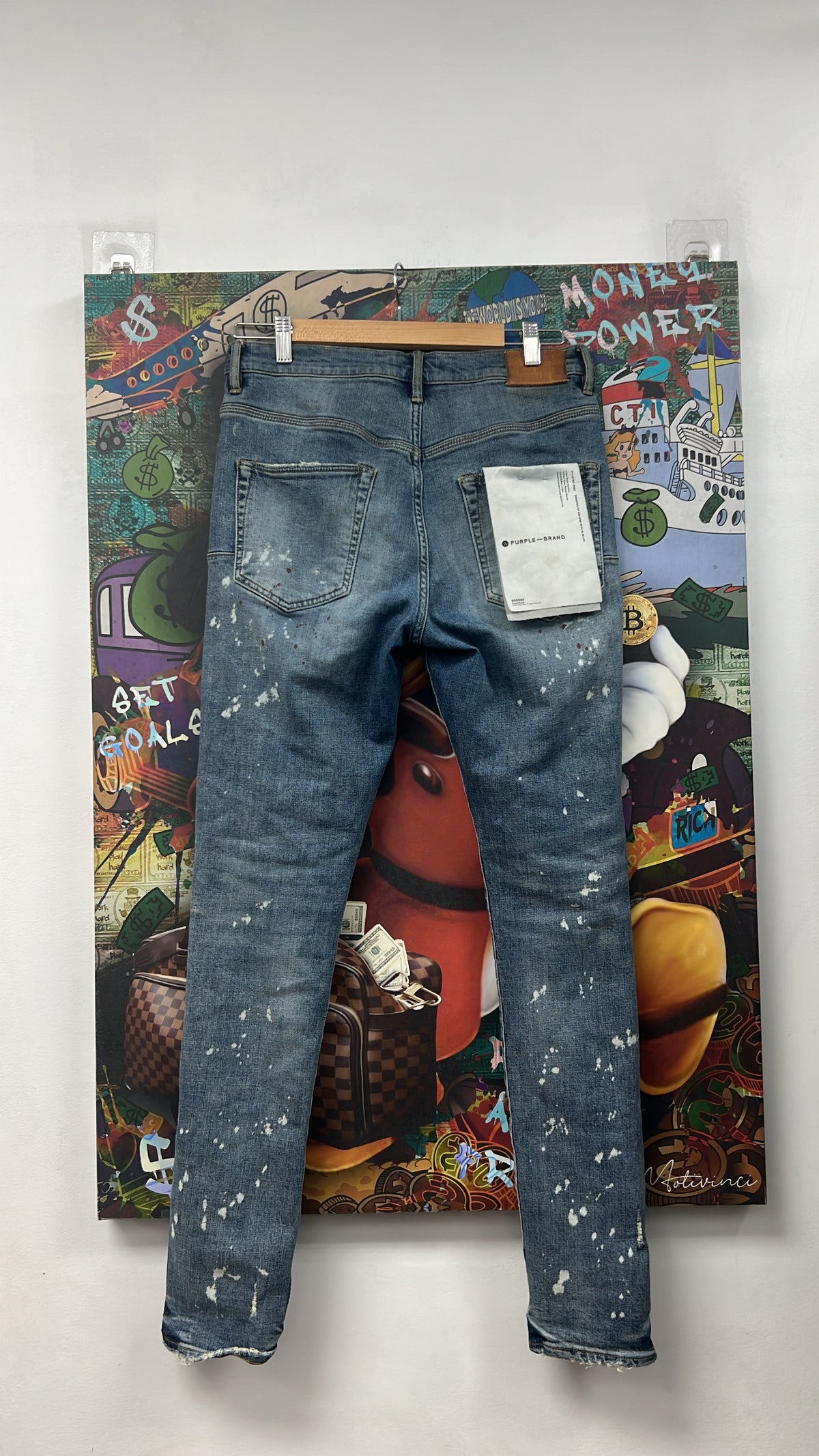 Purple Brand Light Wash Splatter Jeans