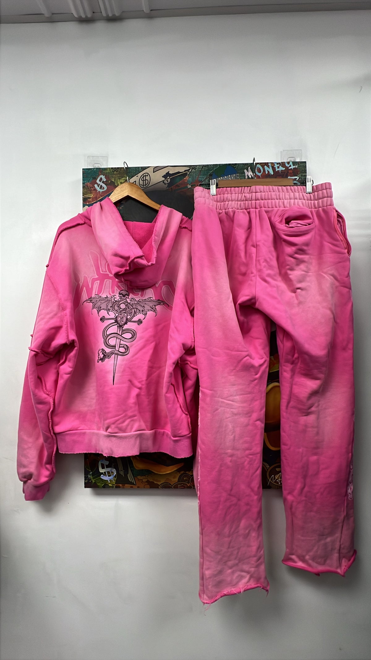 Lost Intricacy Pink Rhinestone Sweatsuit
