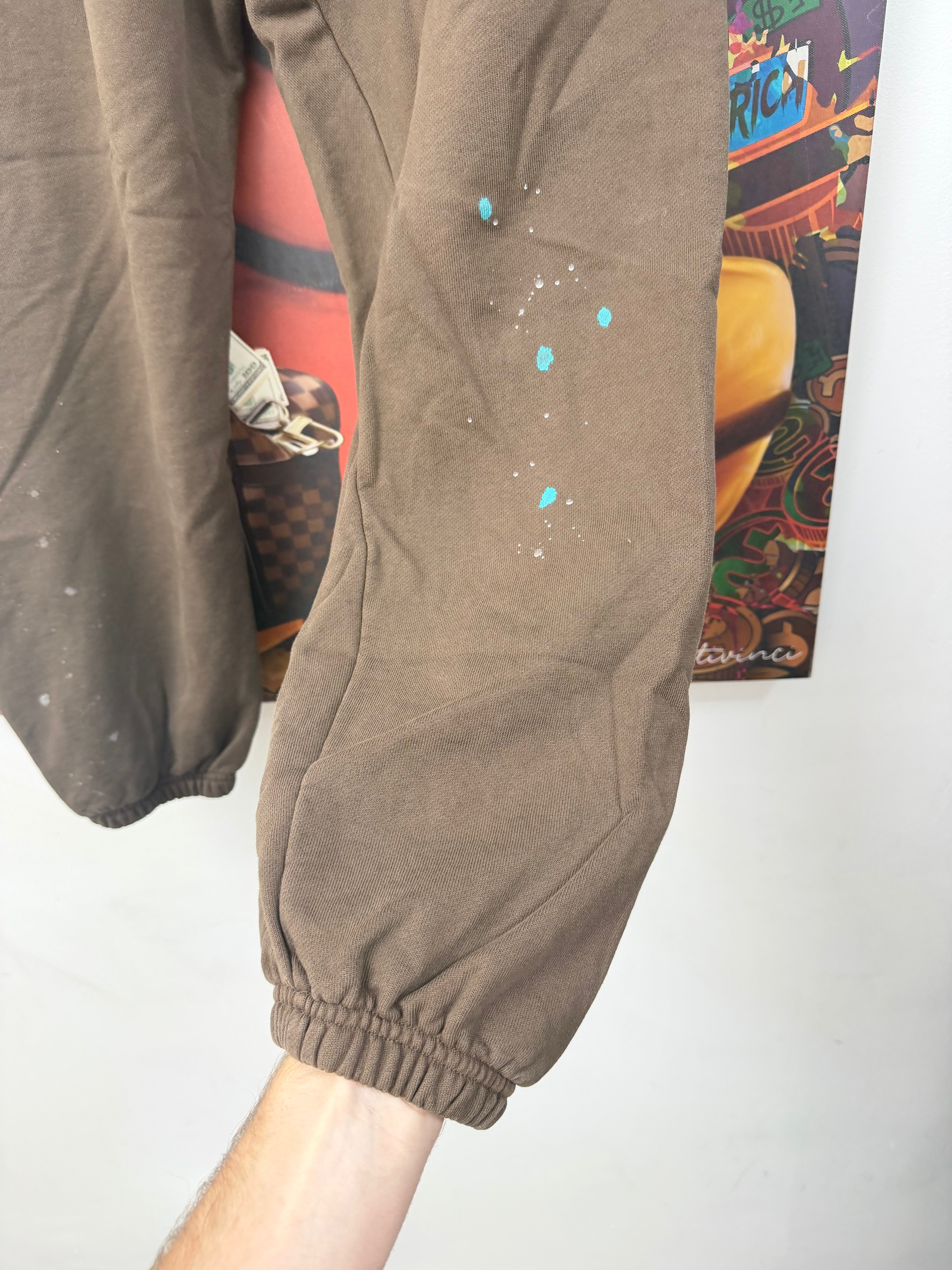 Gallery Dept Brown Paint Splatter Sweats
