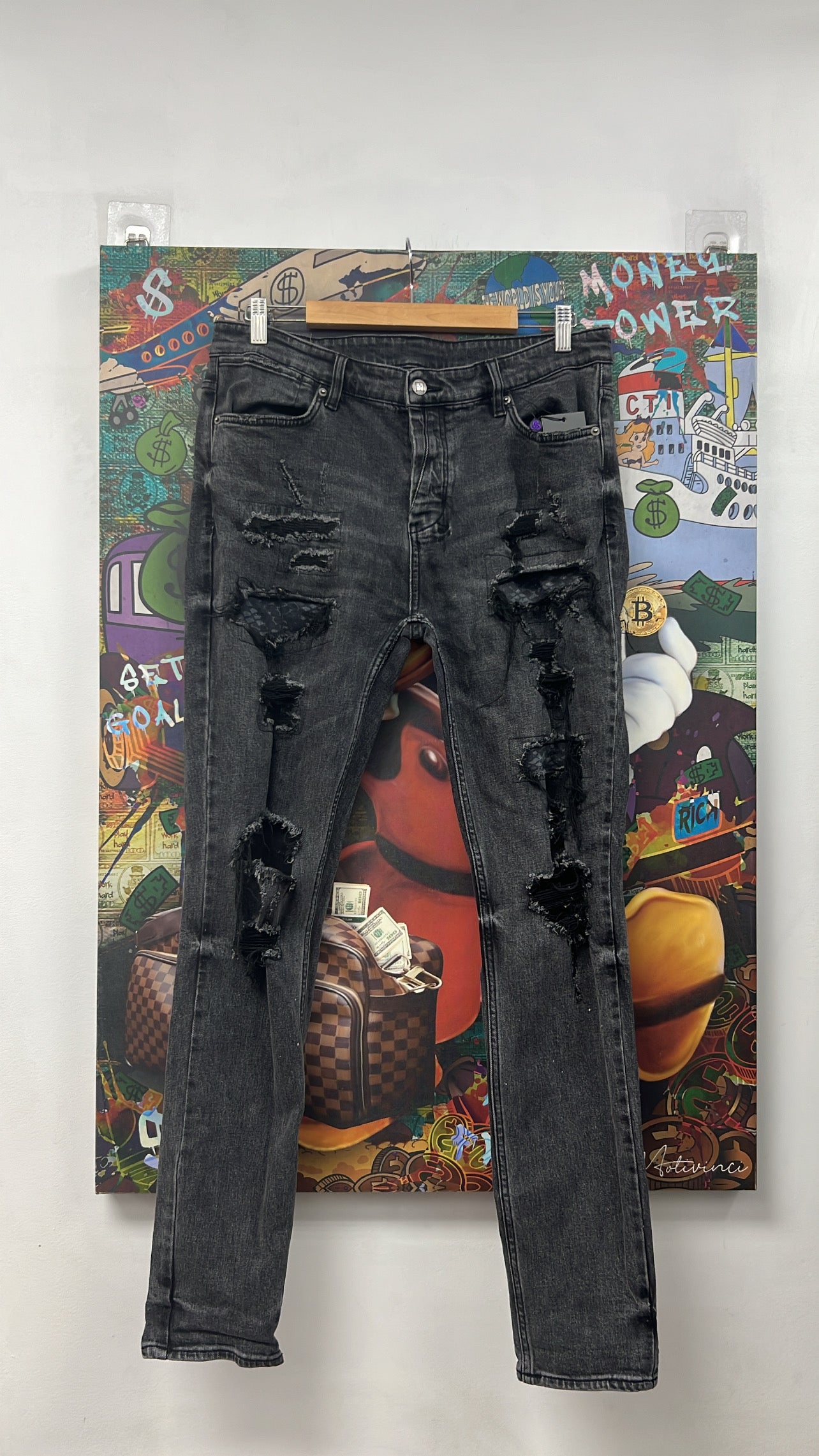 Ksubi Black Wash Distressed Jeans