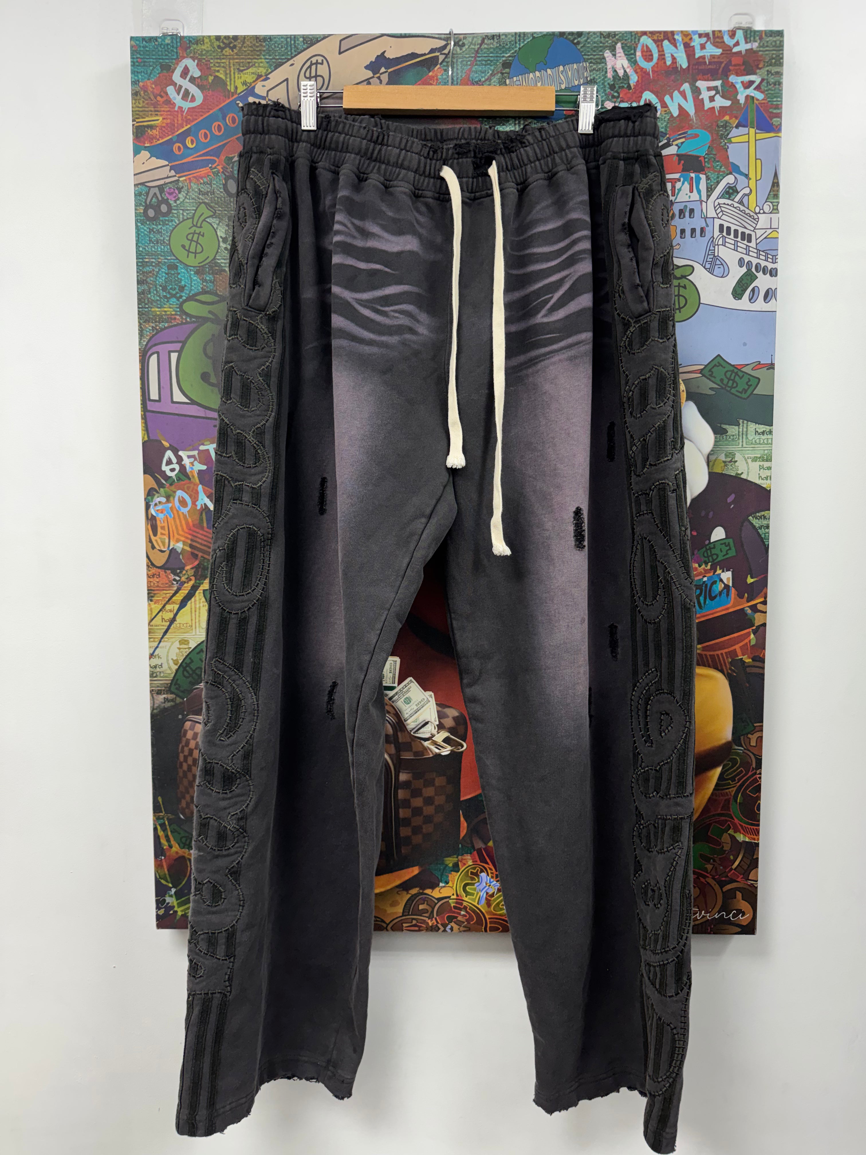 Vale Black Distressed Thorn Sweats