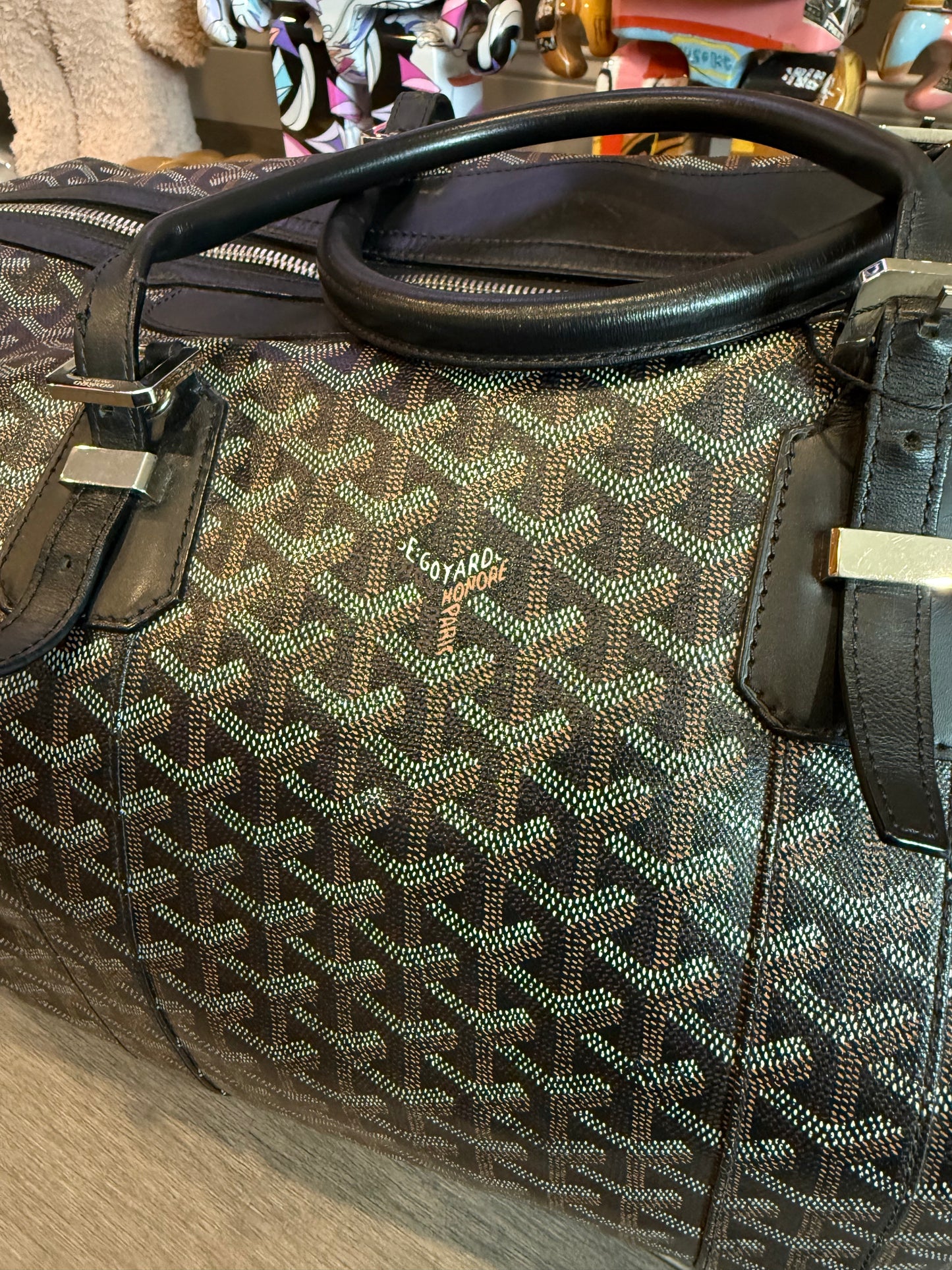 Goyard Duffle Bag Black Used 45