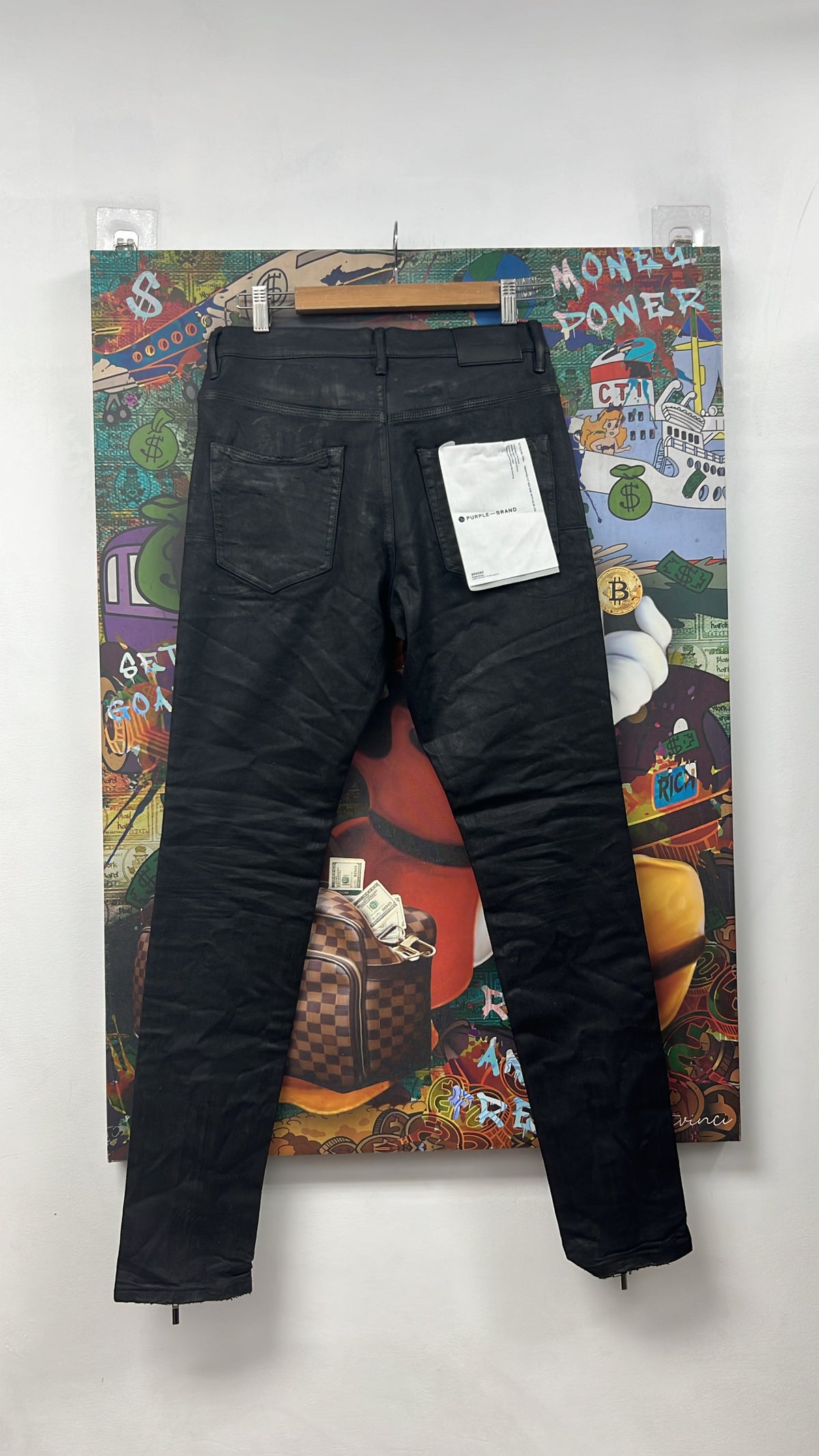 Purple Brand Black Wax Plain Jeans