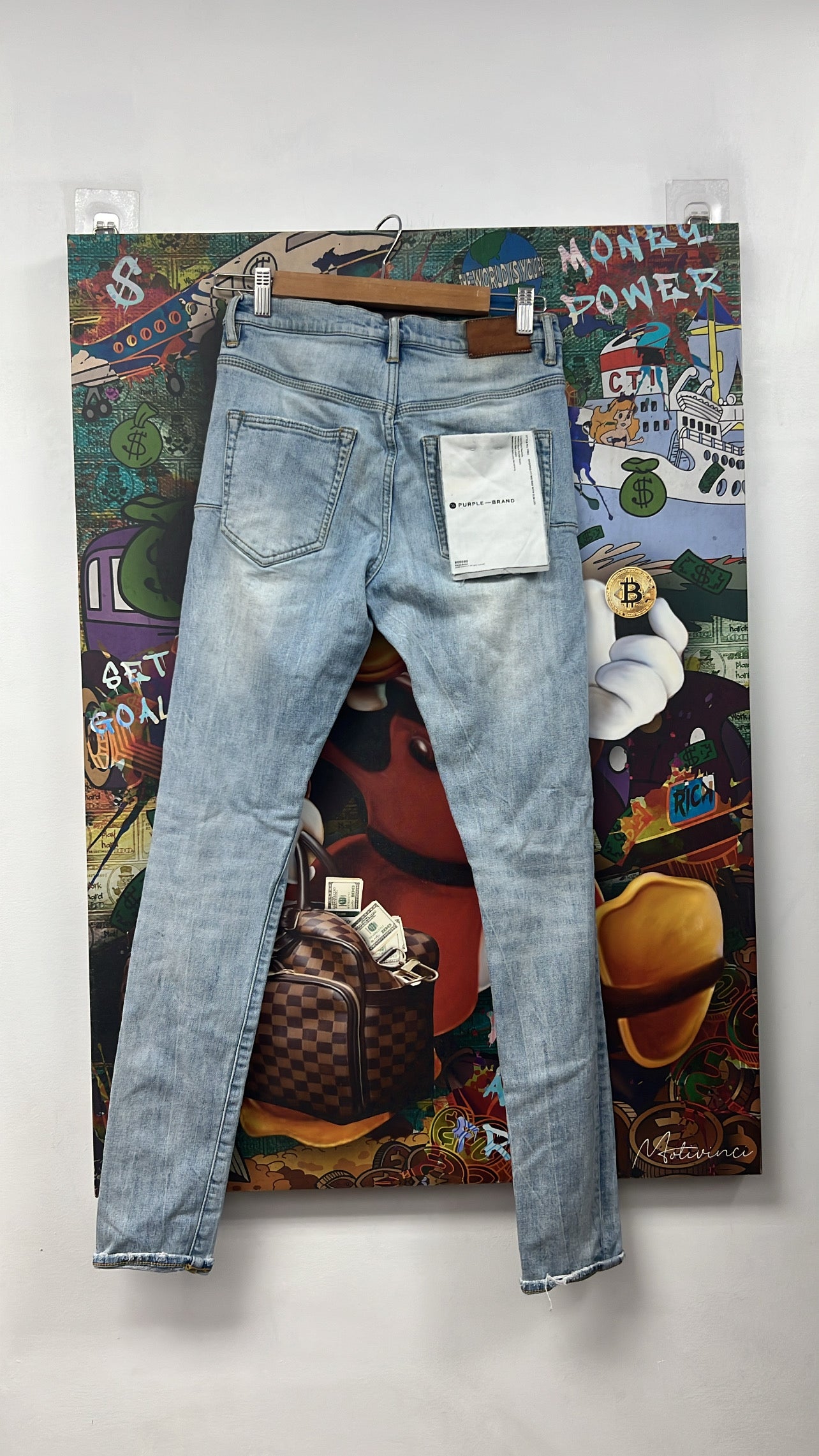 Purple Brand Light Wash Knee Ripped Jeans