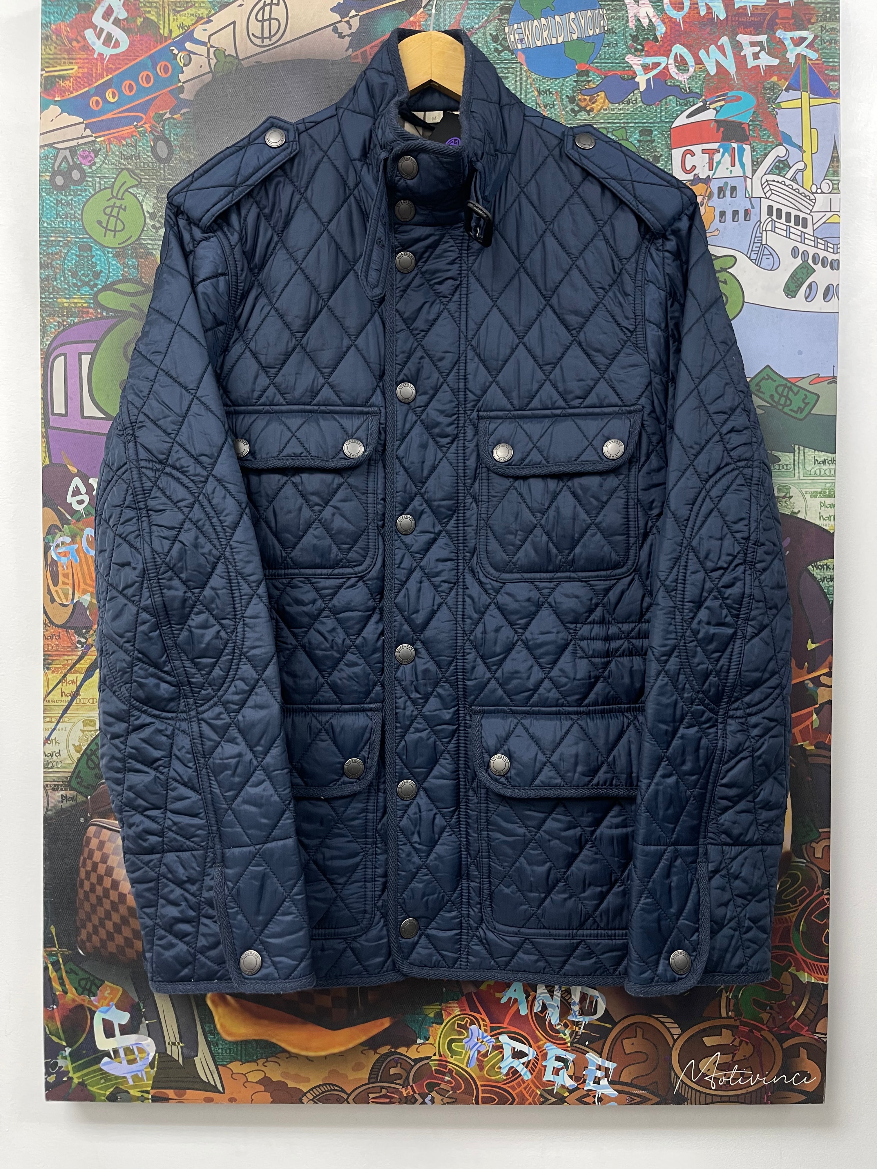 Burberry Navy Inner Plaid Monogram Jacket