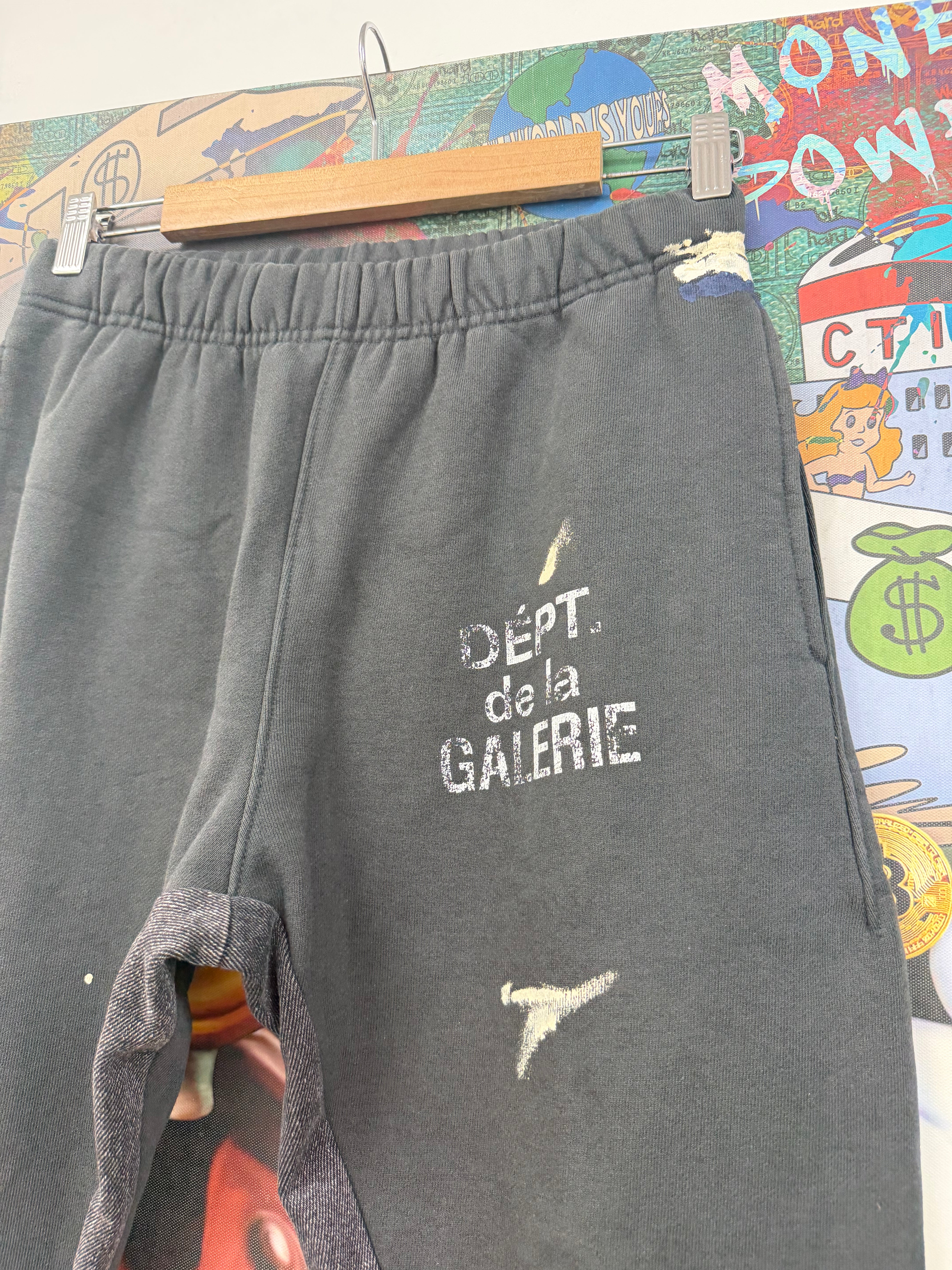 Gallery Dept Black Paint Splatter Sweats