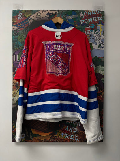 Murder FM Hockey Jersey RWB Used Large
