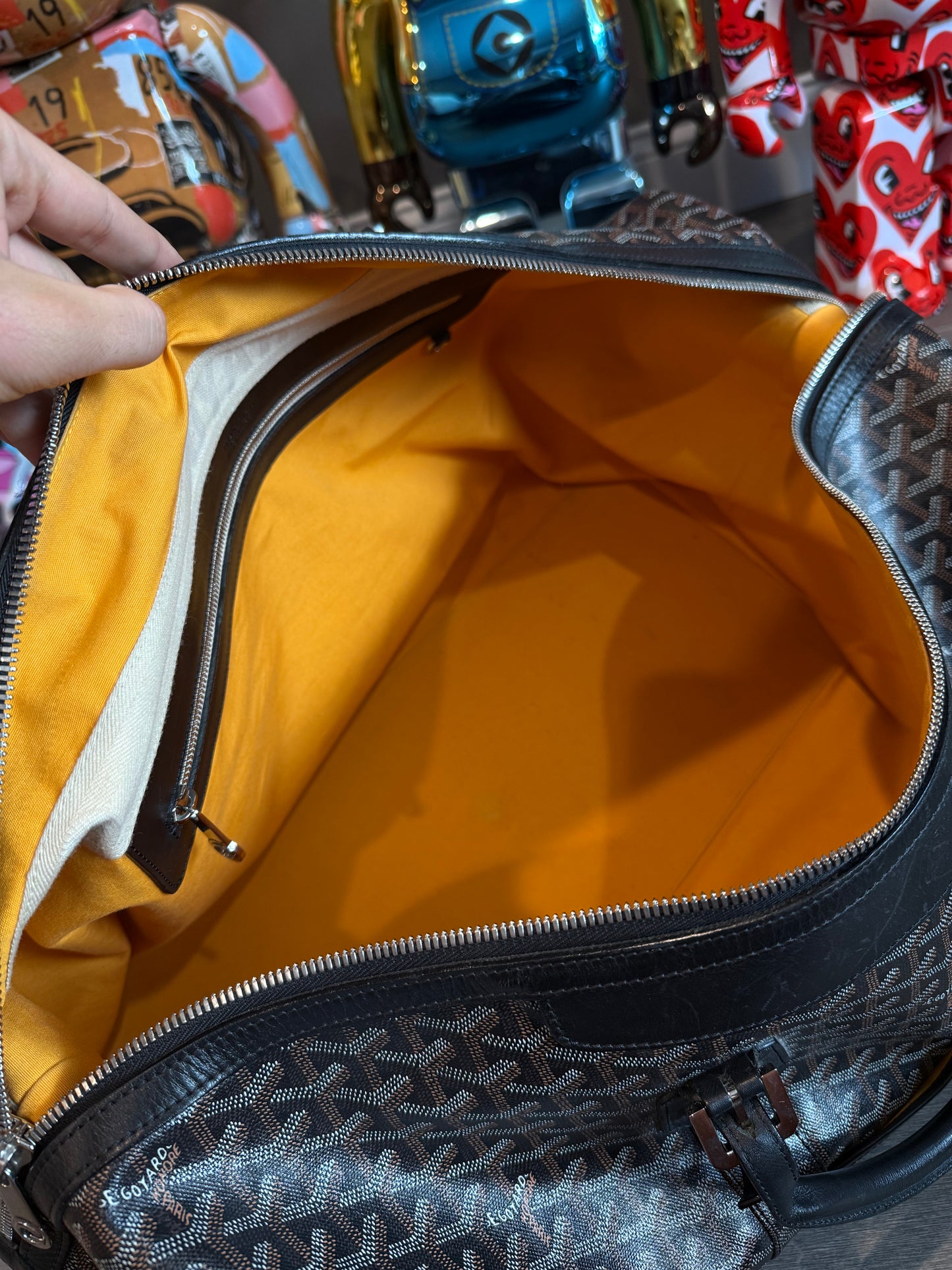 Goyard Duffle Bag Black Used 45