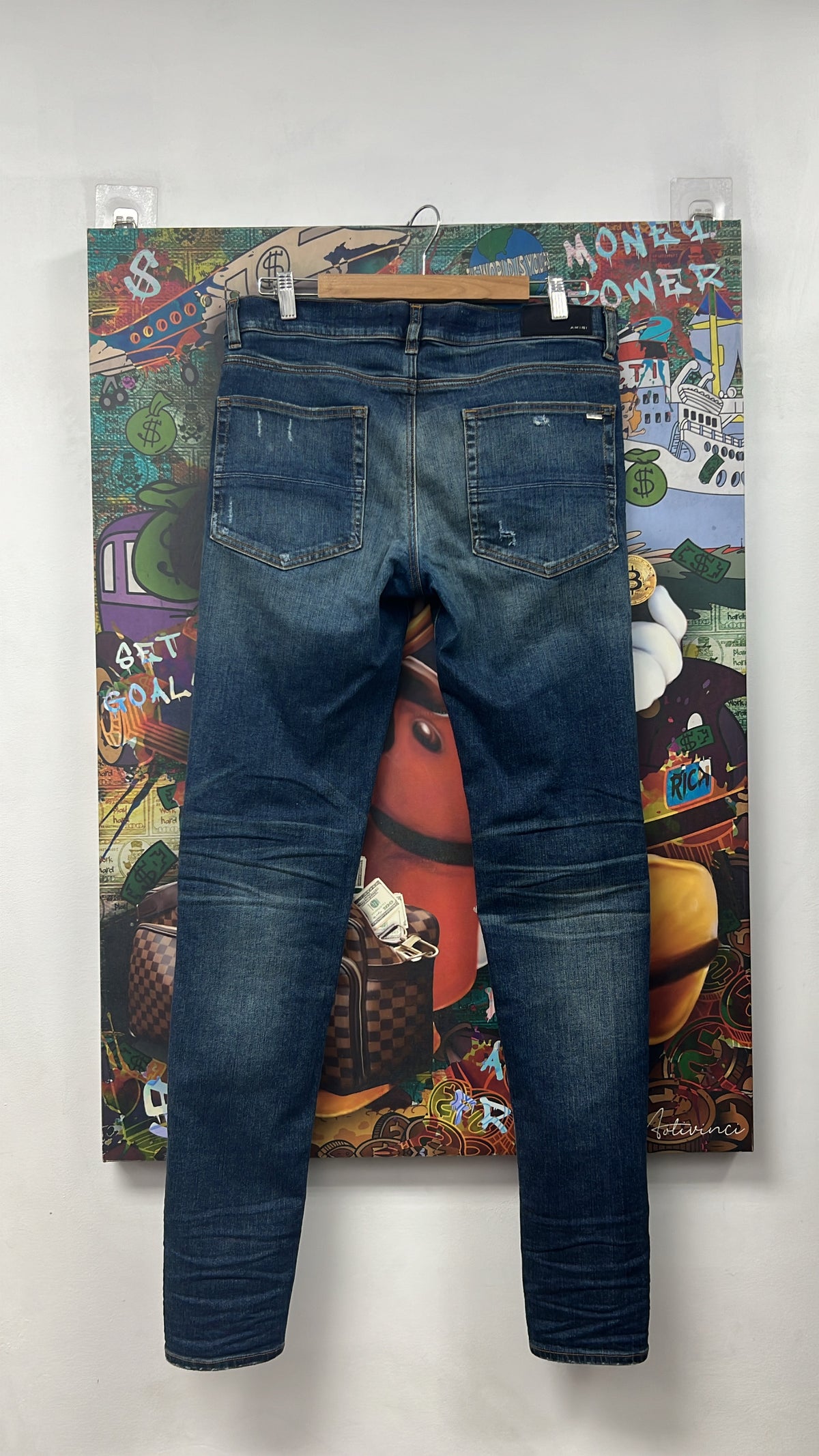 Amiri MX1 Deep Classic Orange Suede Patch Jeans