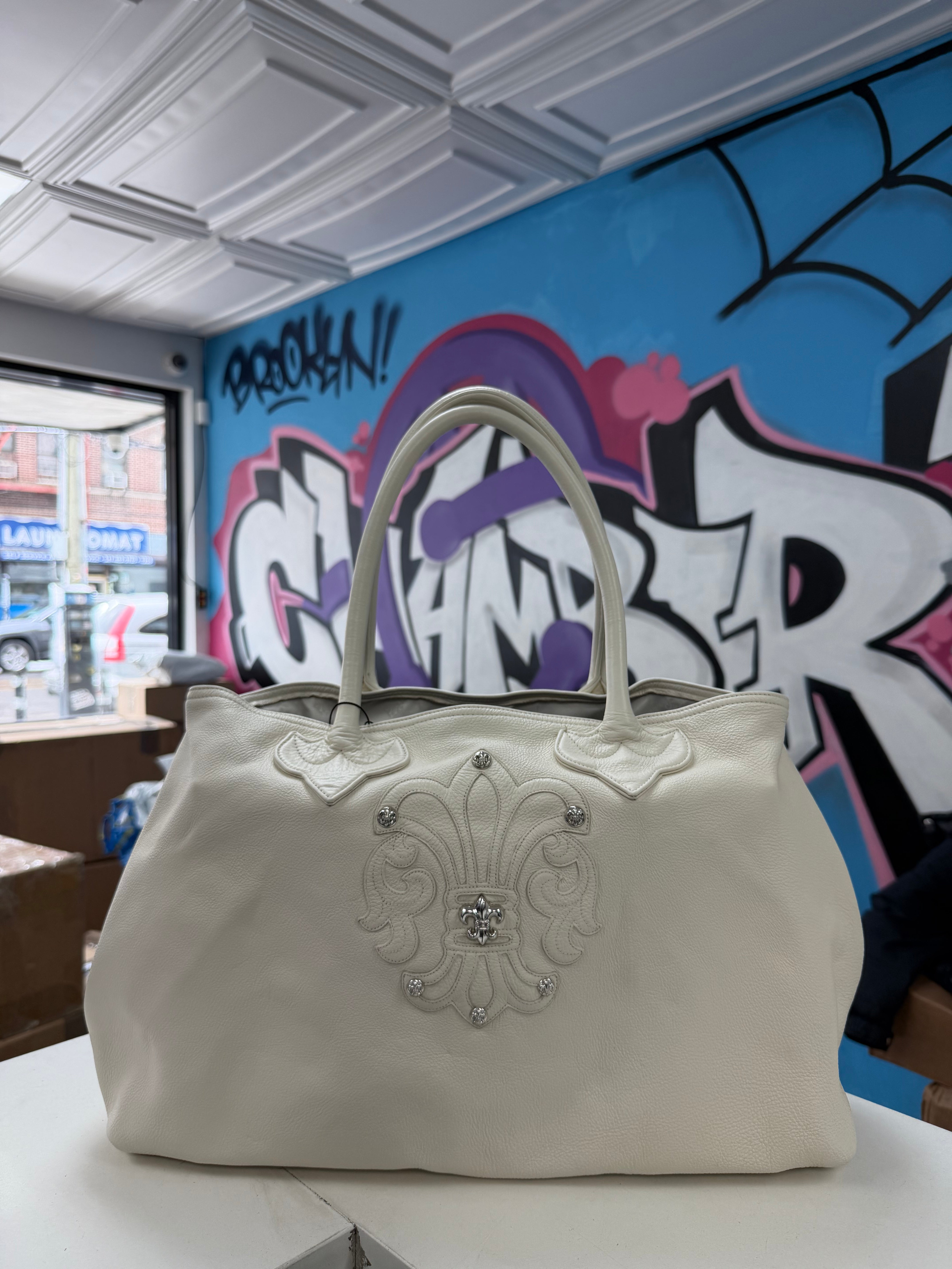 Chrome Hearts White Fleur Patch Tote Bag