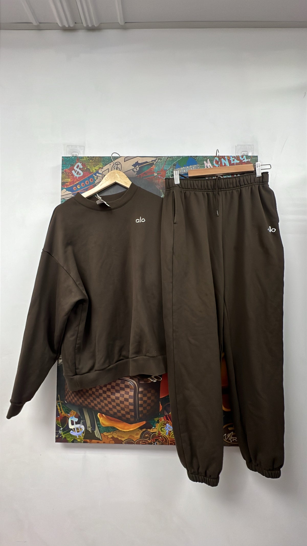 ALO Brown Accolade Crew Sweatsuit
