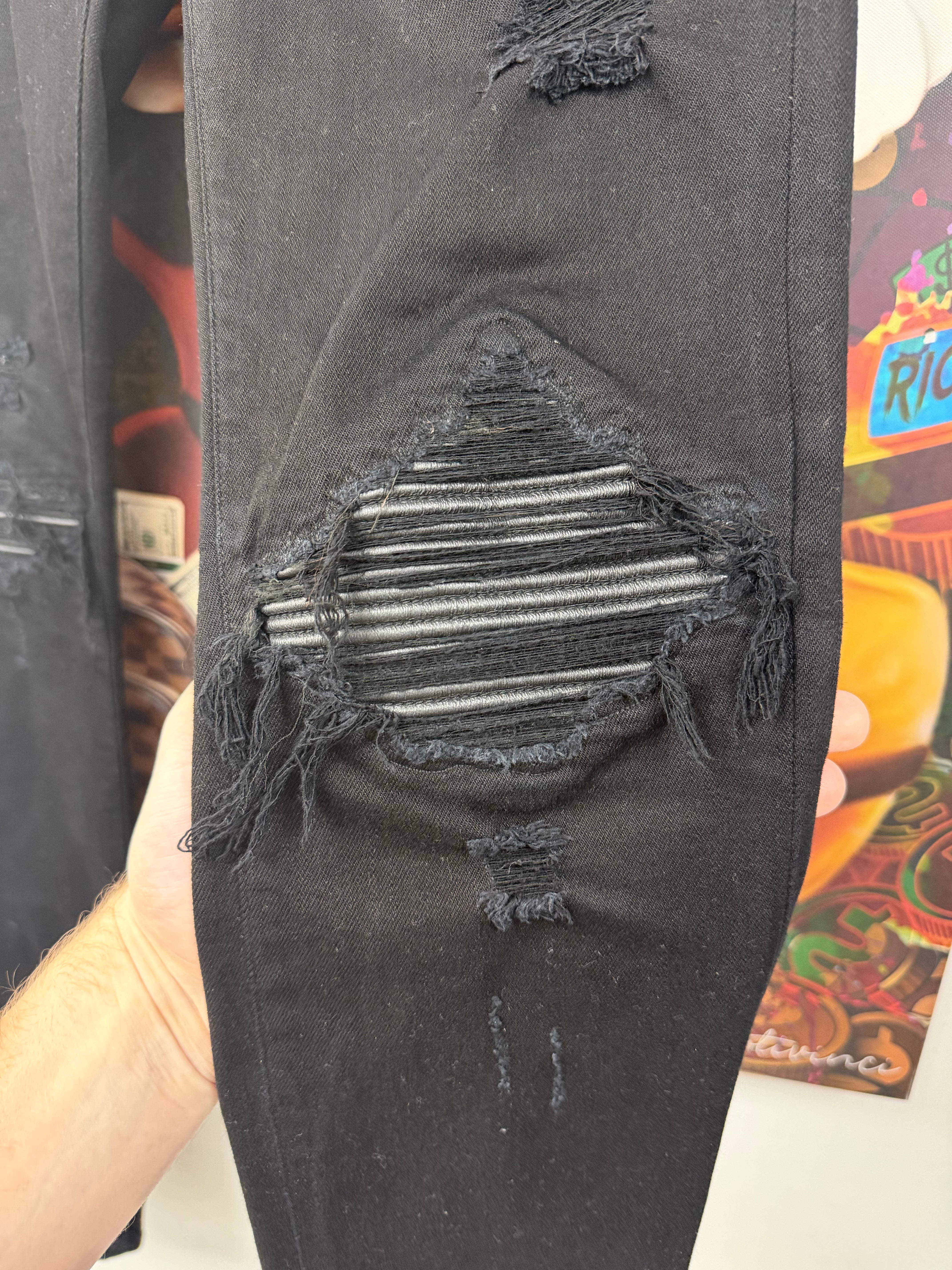 Amiri MX1 Black Black Patch Jeans