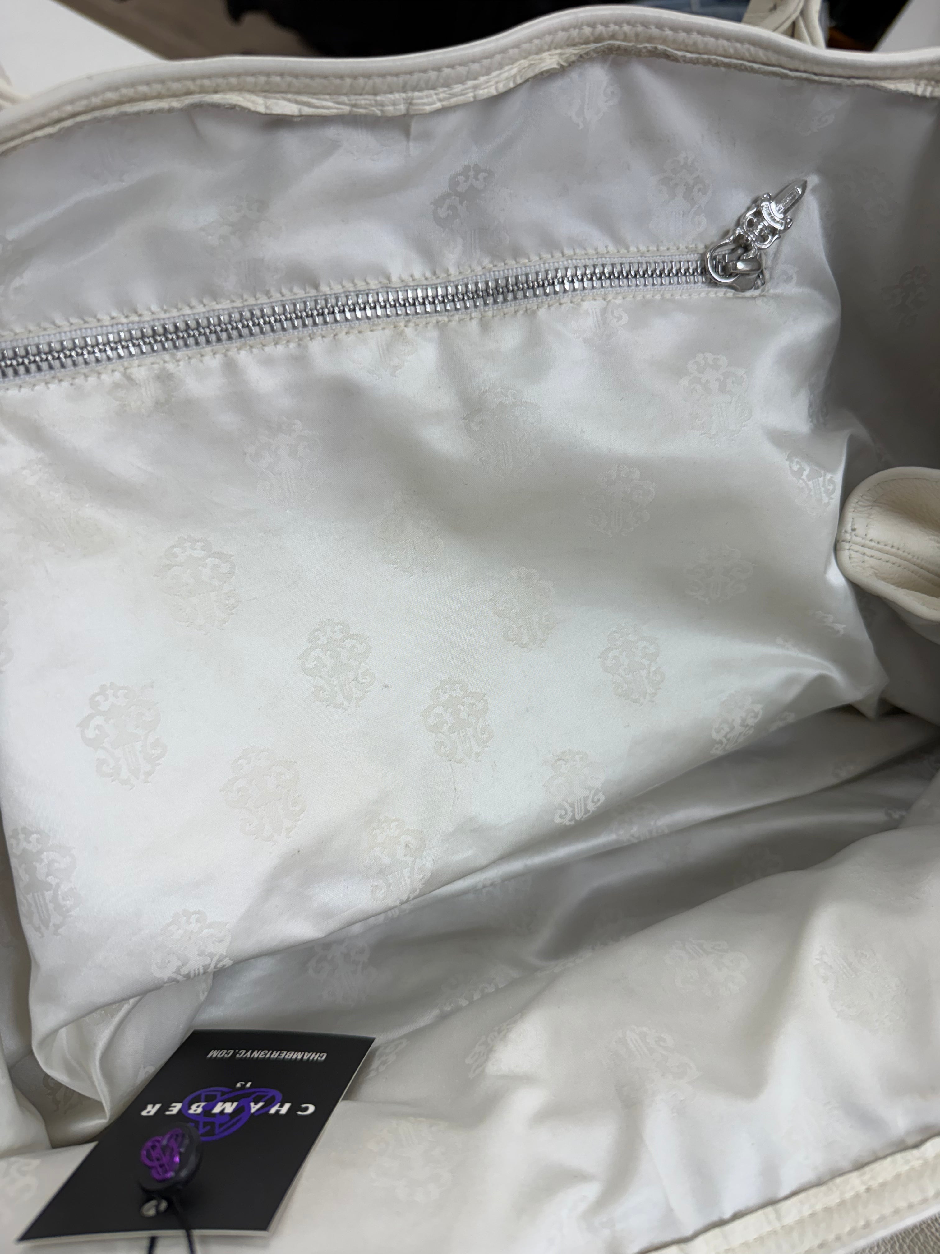 Chrome Hearts White Fleur Patch Tote Bag